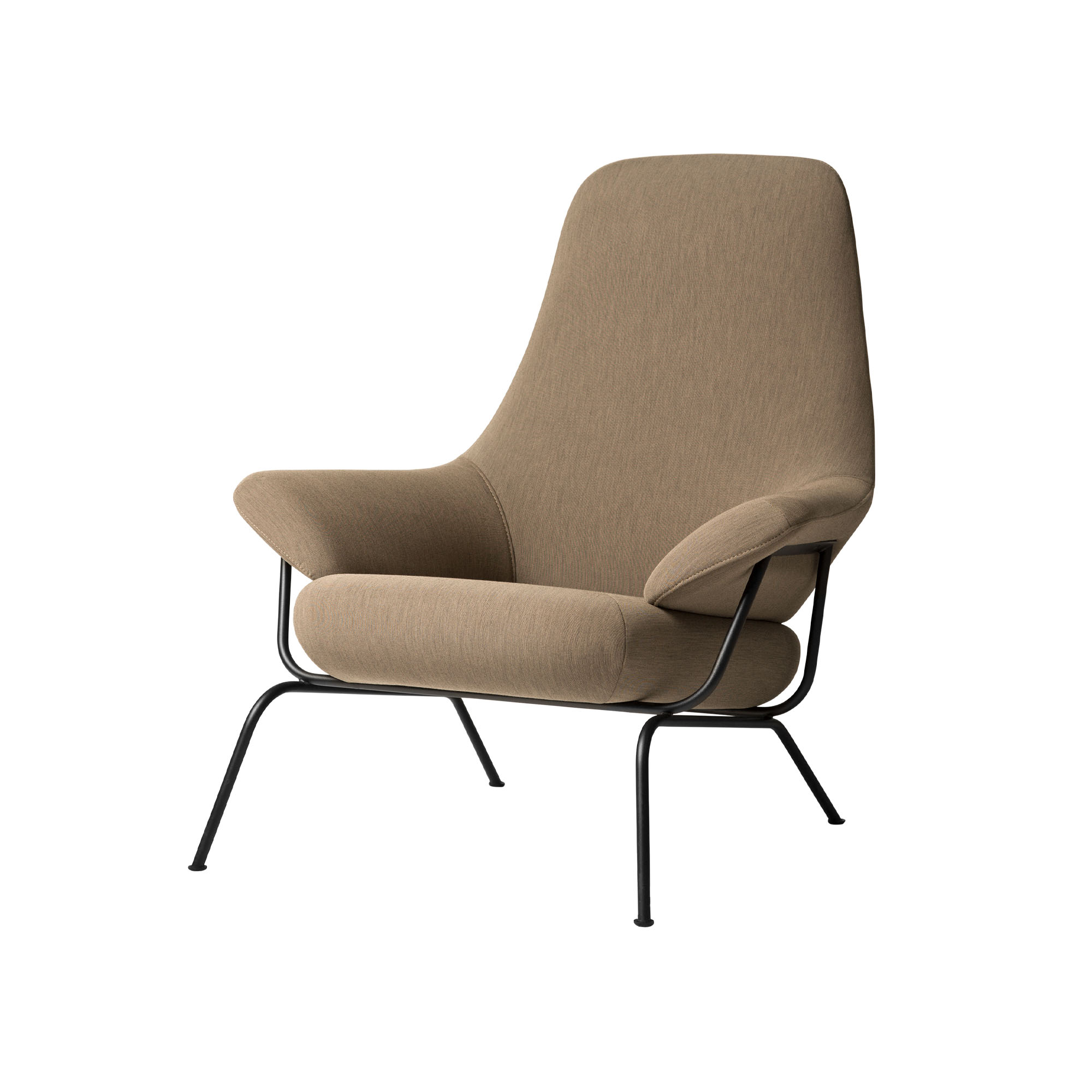 HEM - Hai Lounge Chair - Licorice - Fåtöljer - Luca Nichetto - Brun - Metall/Syntetiskt/Skum/Plast/Ull