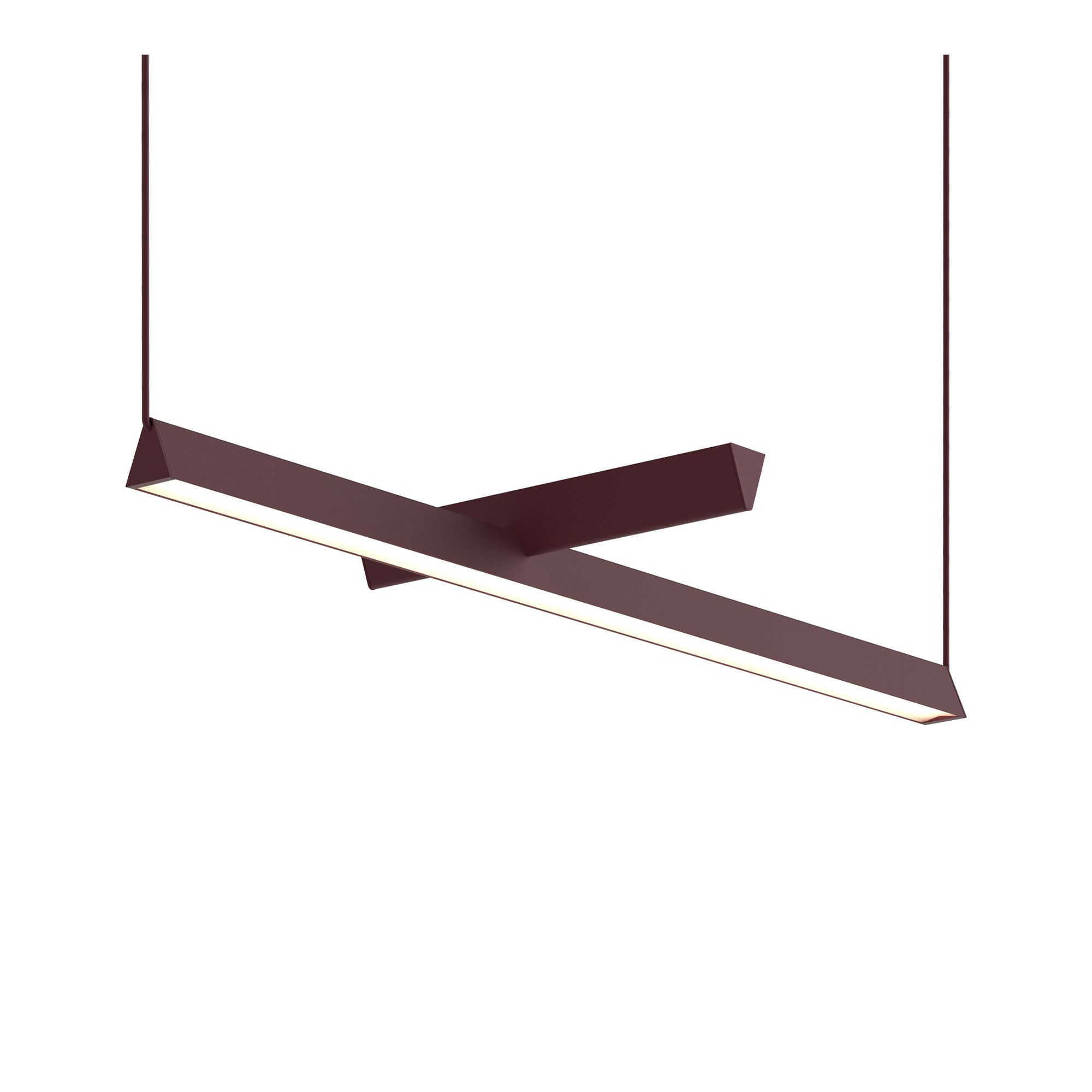 Lambert & Fils - Mile 03, Single mounting, Burgundy (fixture, wires, anchors), White canopy - Pendellampor - Guillaume Sasseville - Lila