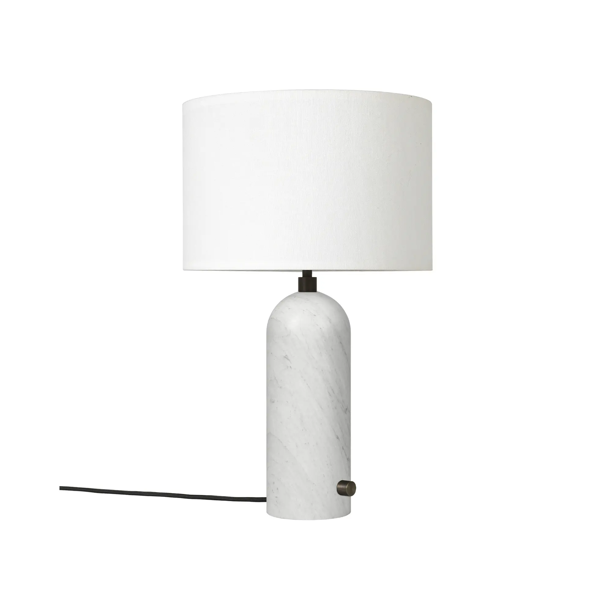 Gravity bordslampa small vit marmor