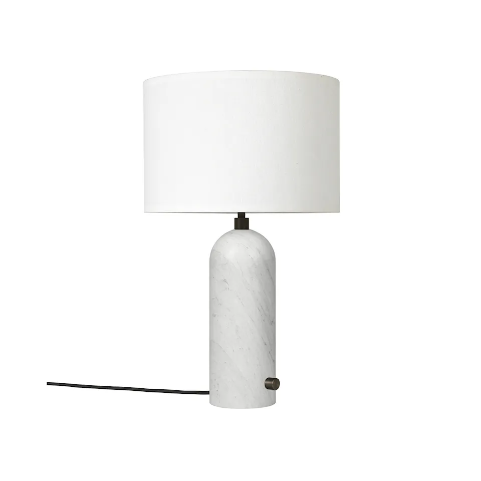 Gravity bordslampa small vit marmor