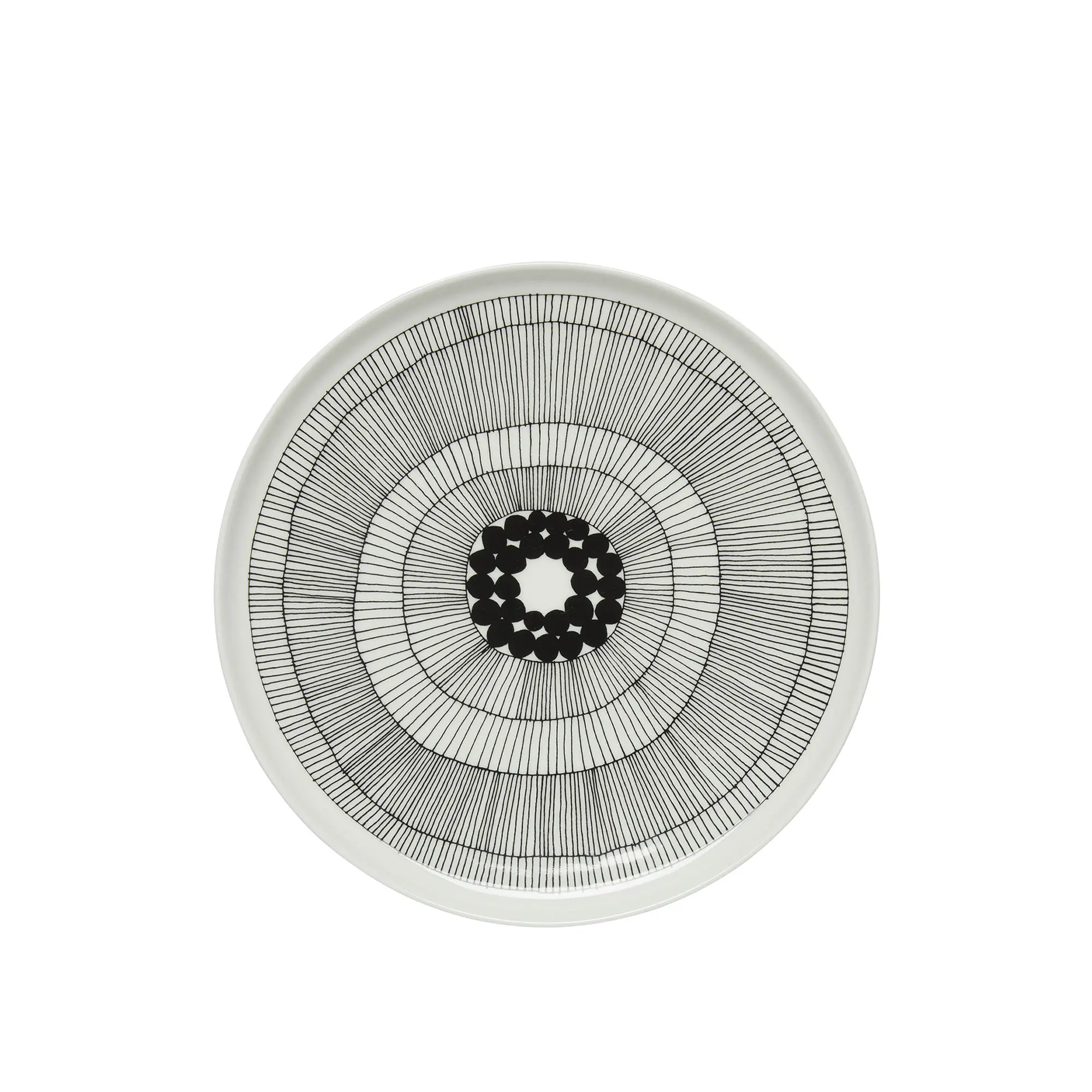 Siirtolapuutarha tallrik 25 cm white, black