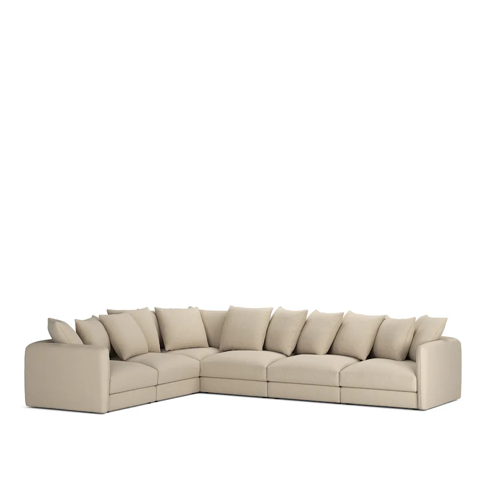 Pavarotti 6-Seater Corner, Fixed Cover, Cushion Variant 01, Lario 107