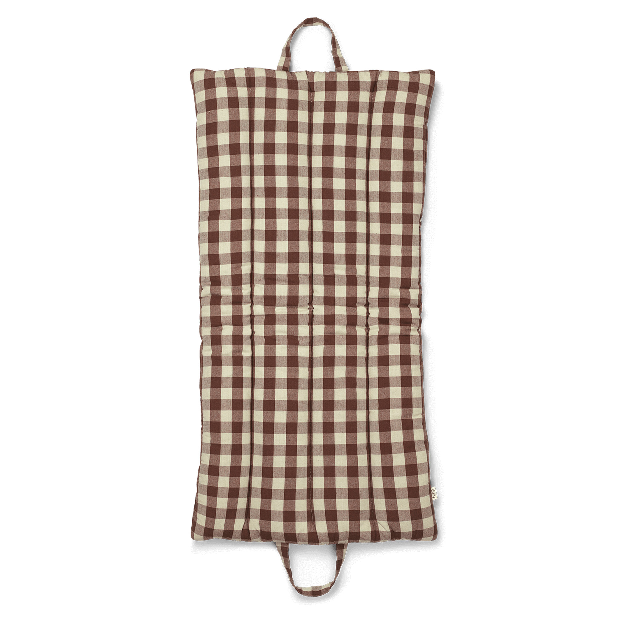 Ferm Living - Bothy Check Folding Mat - Cinnamon/Green - Dynor och kuddar - Brun | Utemöbler - Utomhus Textilier - Dynor Och Kuddar | Möbelexperten