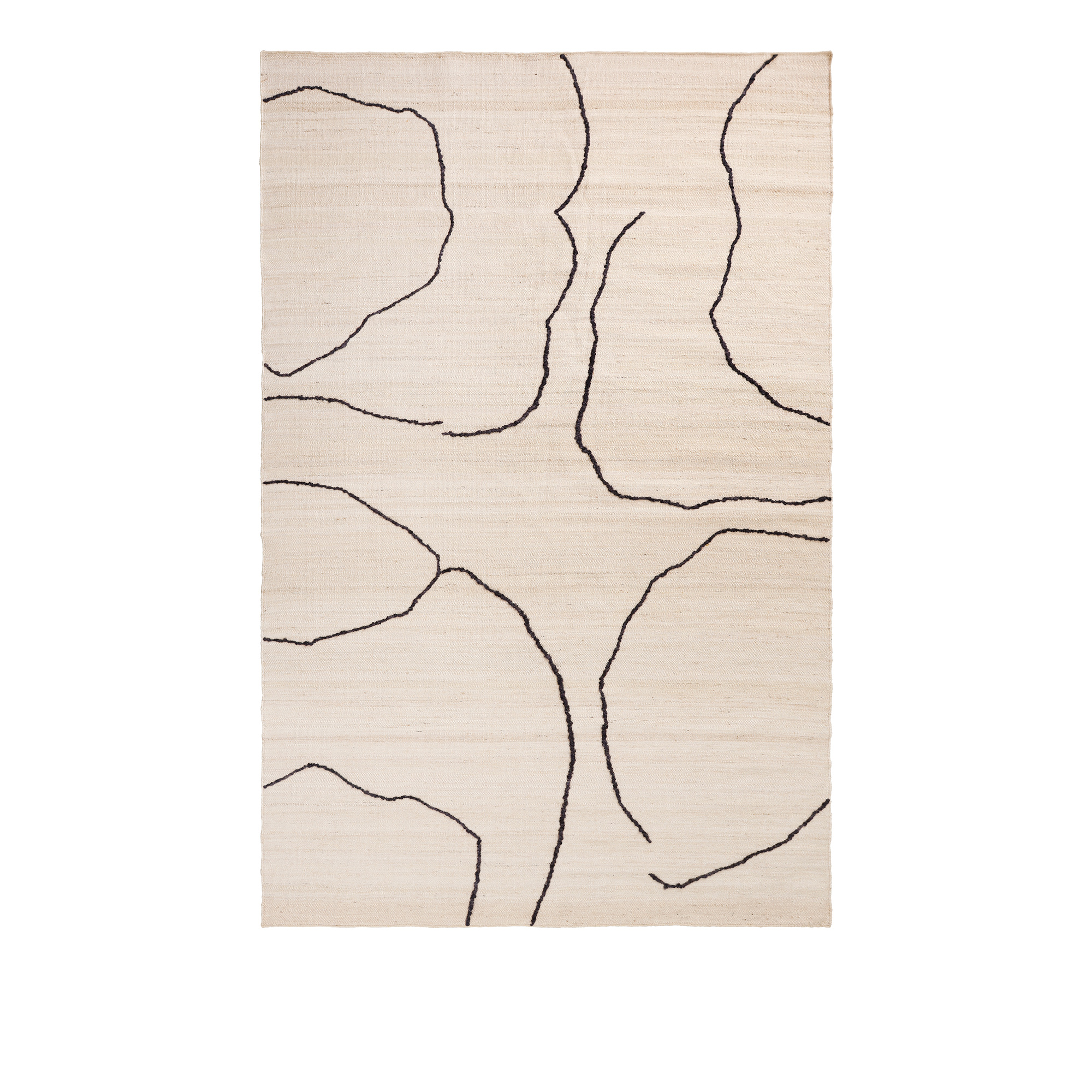 ferm living - gesso jute rug - 200 x 300 - off-white/dark fig - jute- och sisalmattor - vit