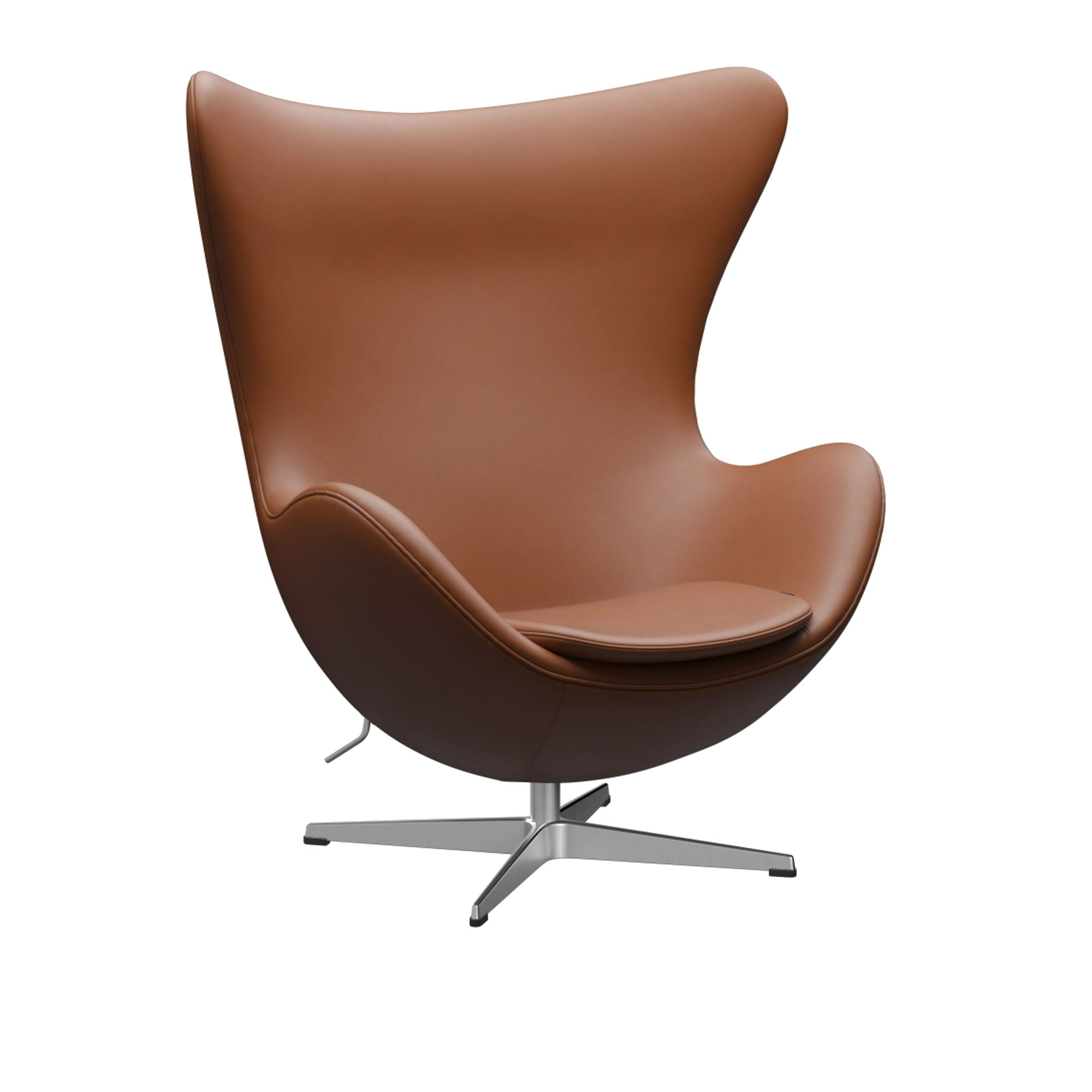 Fritz Hansen - 3316 Ägget Leather Essential - Walnut Satin Polished Aluminium - Fåtöljer - Arne Jacobsen - Läder/Metall/Skum | Möbler - Fåtöljer Och Puffar - Fåtöljer | Möbelexperten