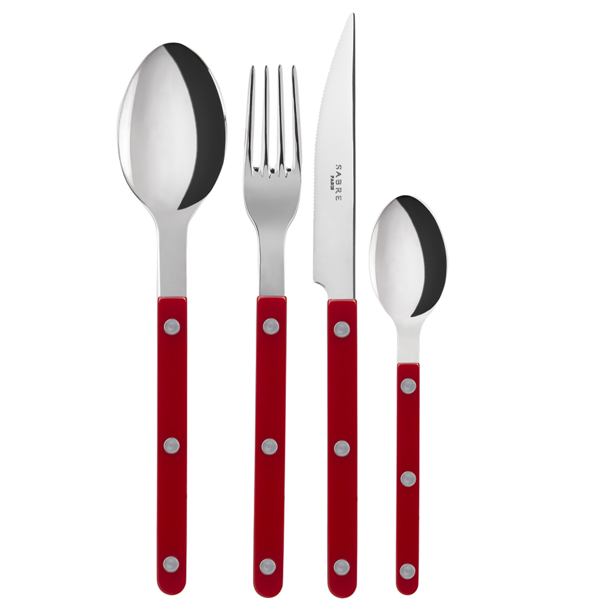 Sabre Paris - Bistrot solid bestickset 4 delar burgundy - Bestickset | Servering - Bestick - Bestickset | Möbelexperten