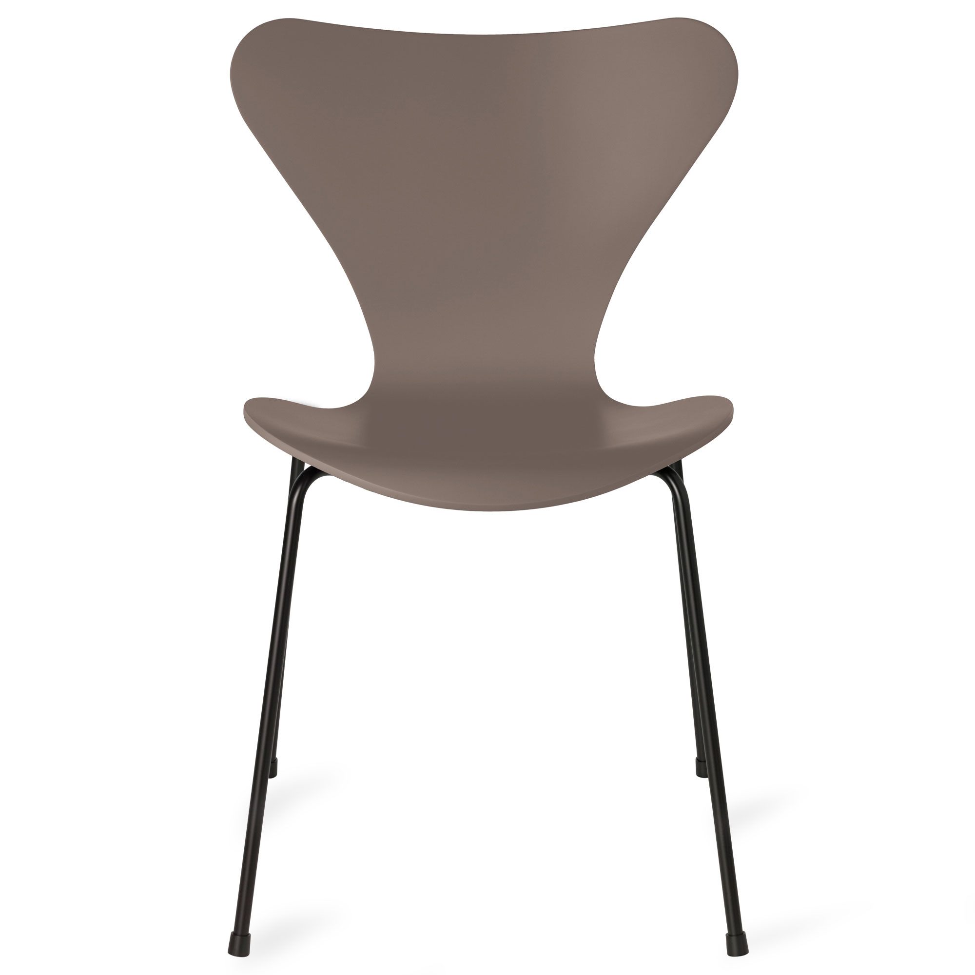 Fritz Hansen - Sjuan 3107 stol lackerad bokfan&eacute;r black / deep clay - Matstolar - Arne Jacobsen - Beige,Gr&aring; - Metall/Tr&auml;