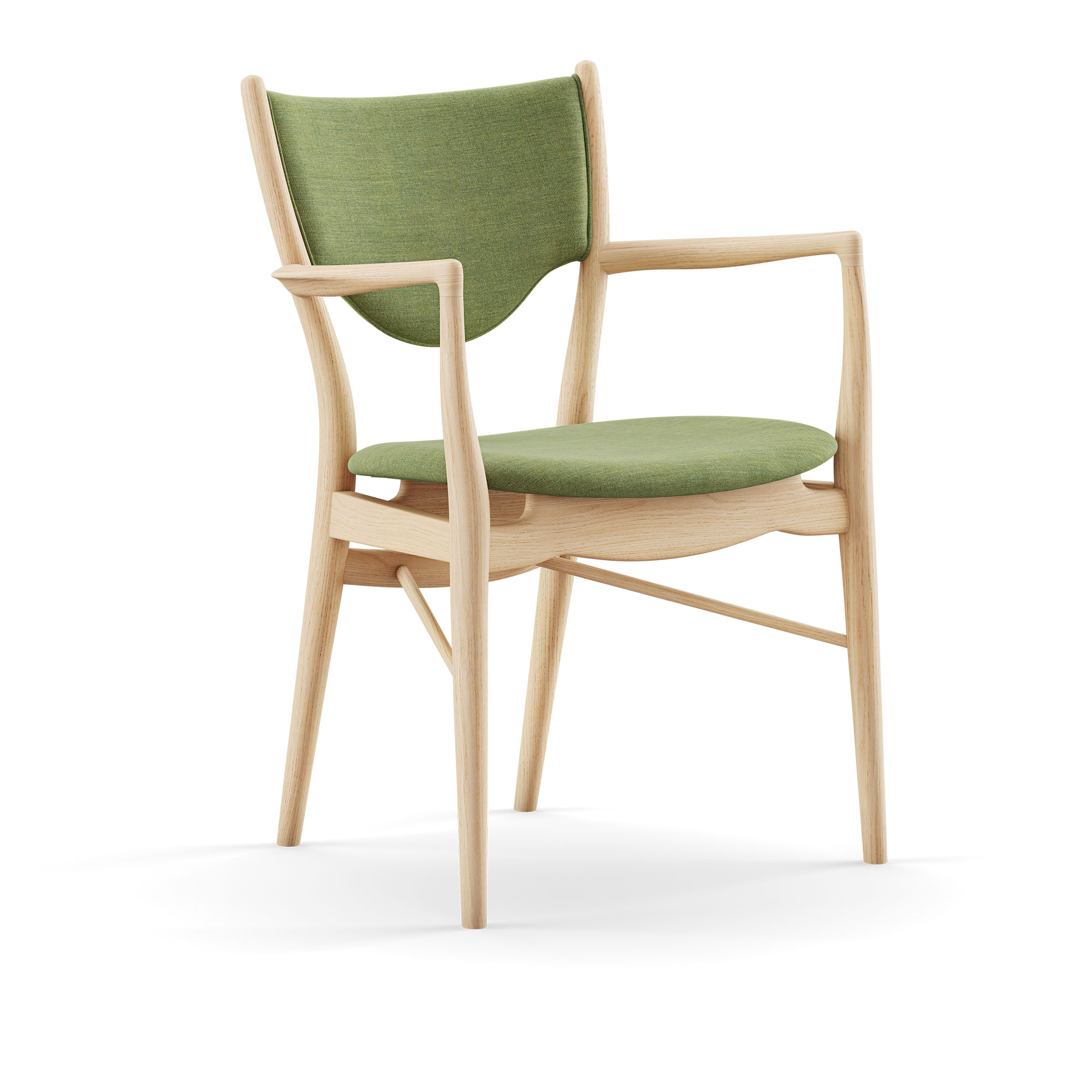 House of Finn Juhl - 46 Armchair, Clear oiled oak, Cat. 1 Remix 933 - Spisestoler - Finn Juhl - Grønn,Tre farget - Tre/Tekstilmateriale