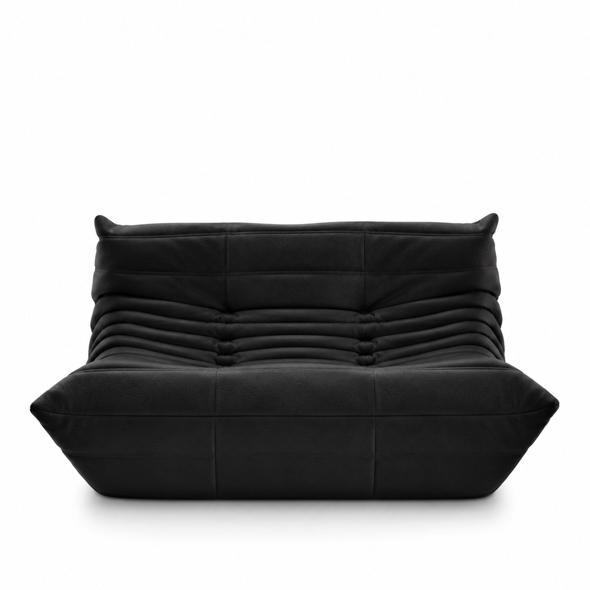 Ligne Roset - Togo Small Settee Kyoto Noir Leather 5291 - Soffor - Michel Ducaroy - Textilmaterial/Skum
