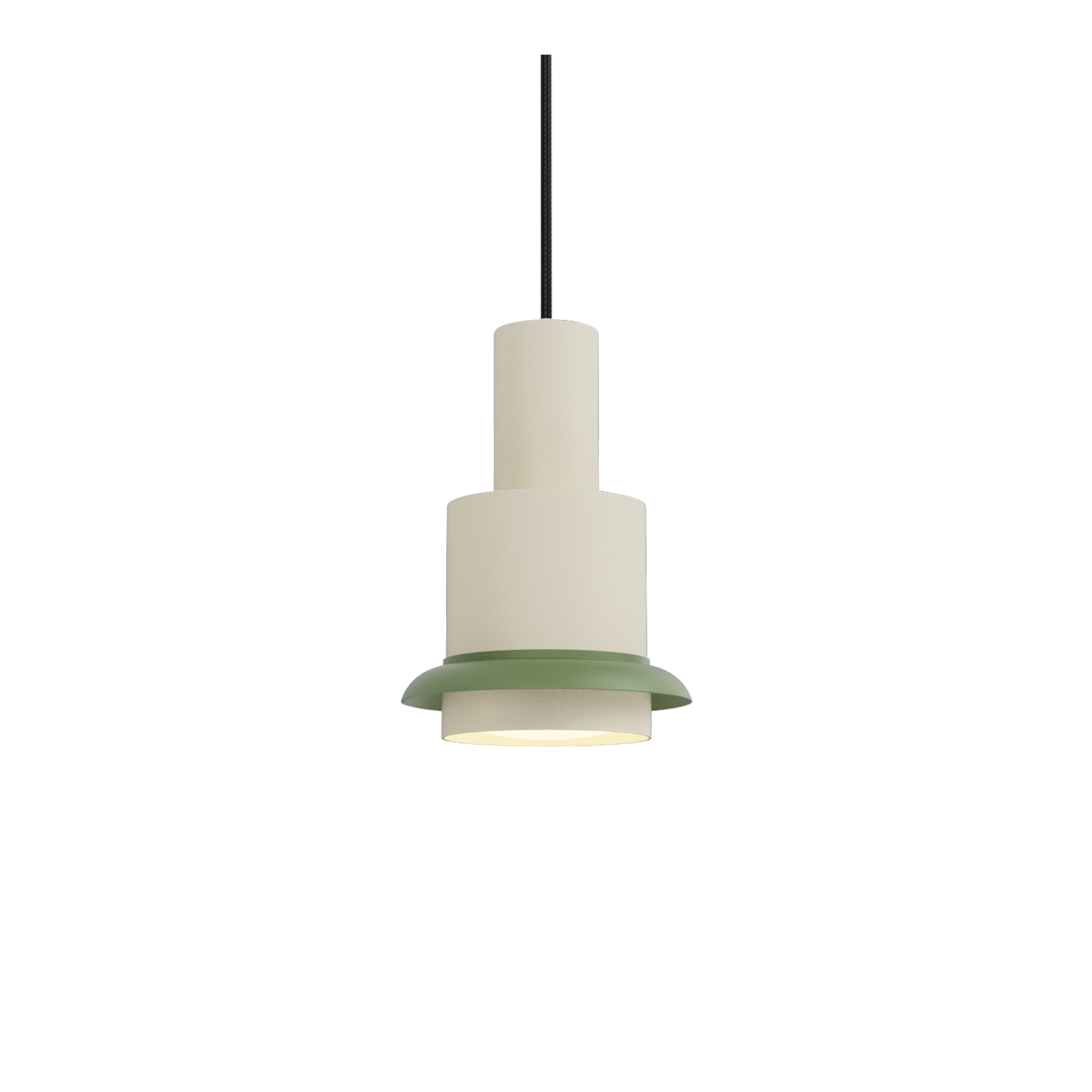 DCWéditions - Chaumont 150 Pendant lamp Ø15 cm H22 cm – White & Green - Pendellampor - Marc Held - Grön,Vit | Belysning - Taklampor - Pendellampor | Möbelexperten