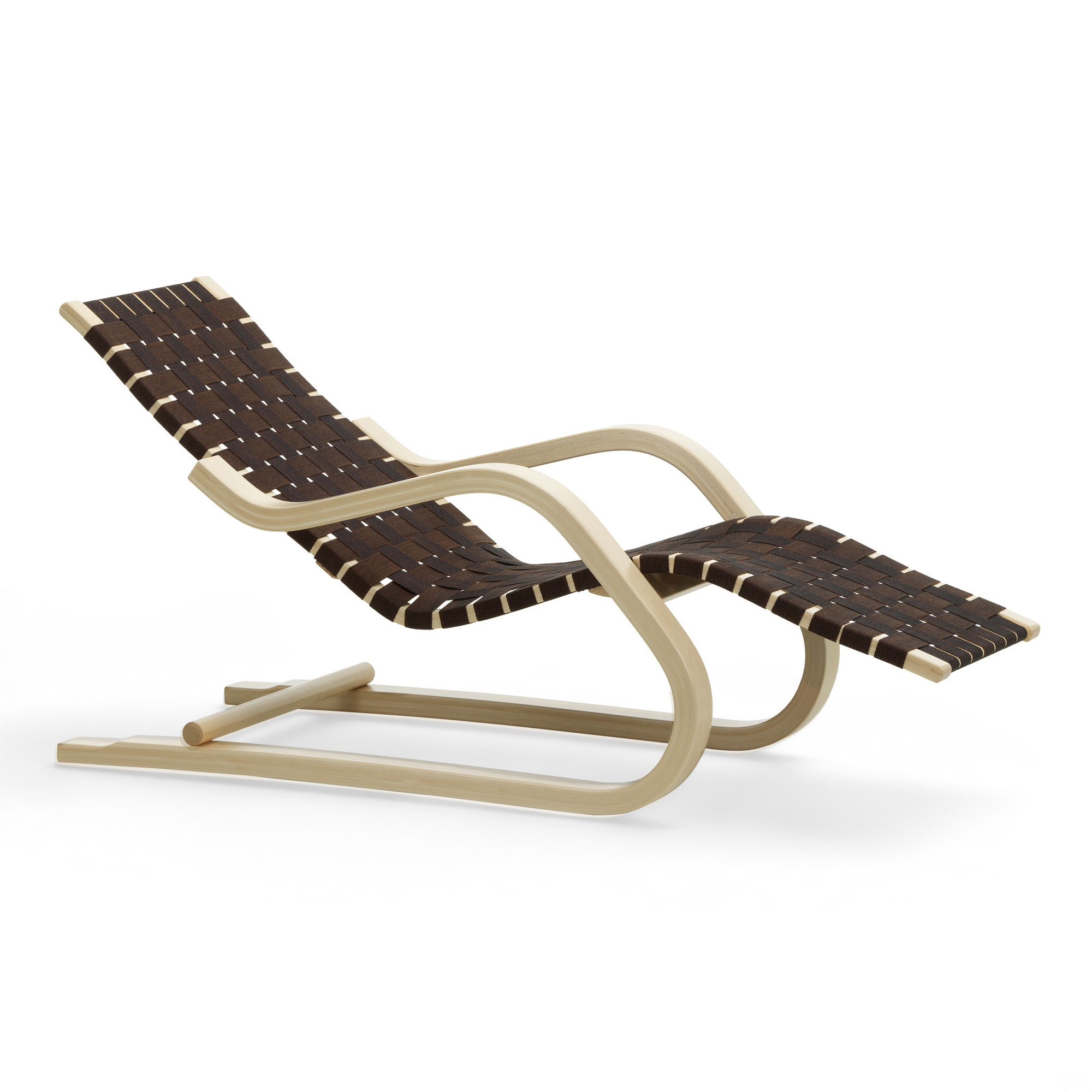 Artek - Lounge Chair 43 Black Brown - F&aring;t&ouml;ljer - Alvar Aalto - Brun - Tr&auml;/Textilmaterial
