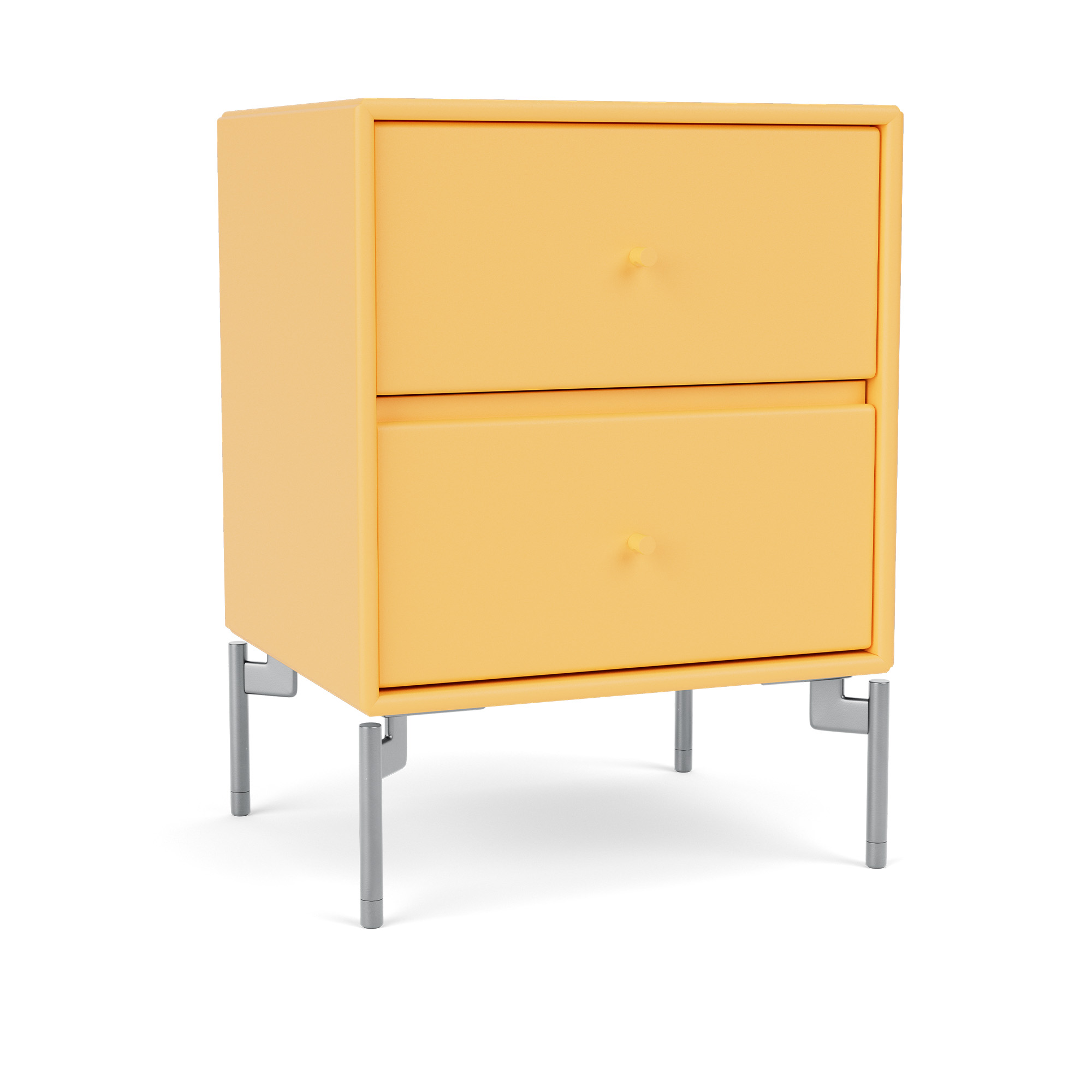 montana - drift drawer module 166-acacia matt chrome - sängbord - peter j. lassen - gul - trä