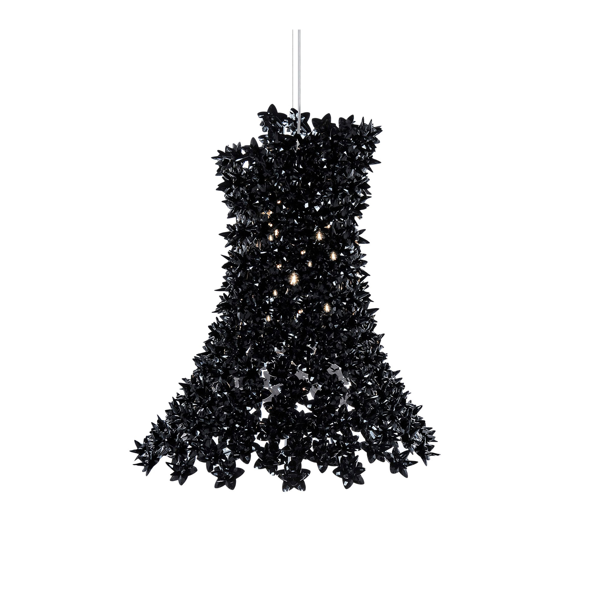 Kartell - Bloom Suspension 9250, Matt Black, Incl. LED 4,5W G9 - Pendellampor - Ferruccio Laviani - Svart