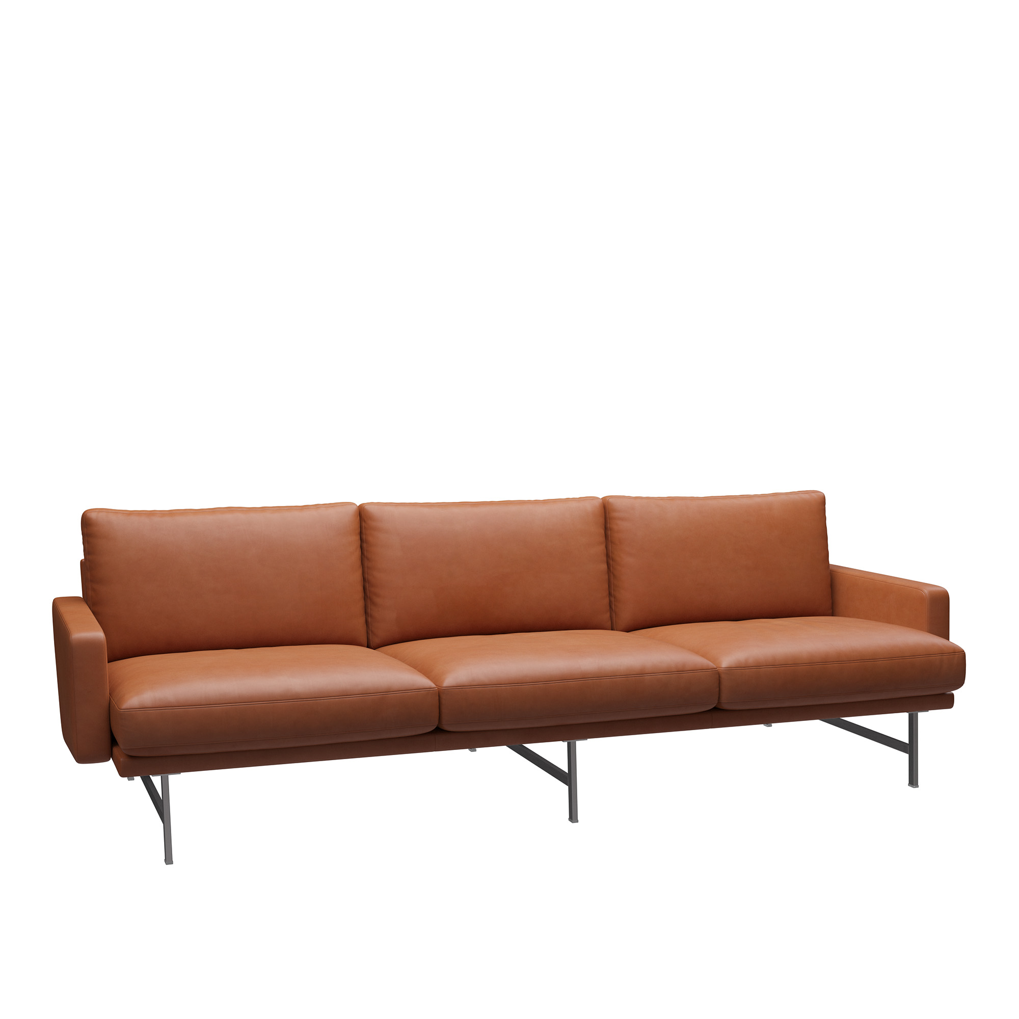 Fritz Hansen - PL113 Lissoni 3-sits, Läder, Elegance Walnut - Soffor - Piero Lissoni - Brun | Möbler - Soffor Och Dagbäddar - Soffor | Möbelexperten