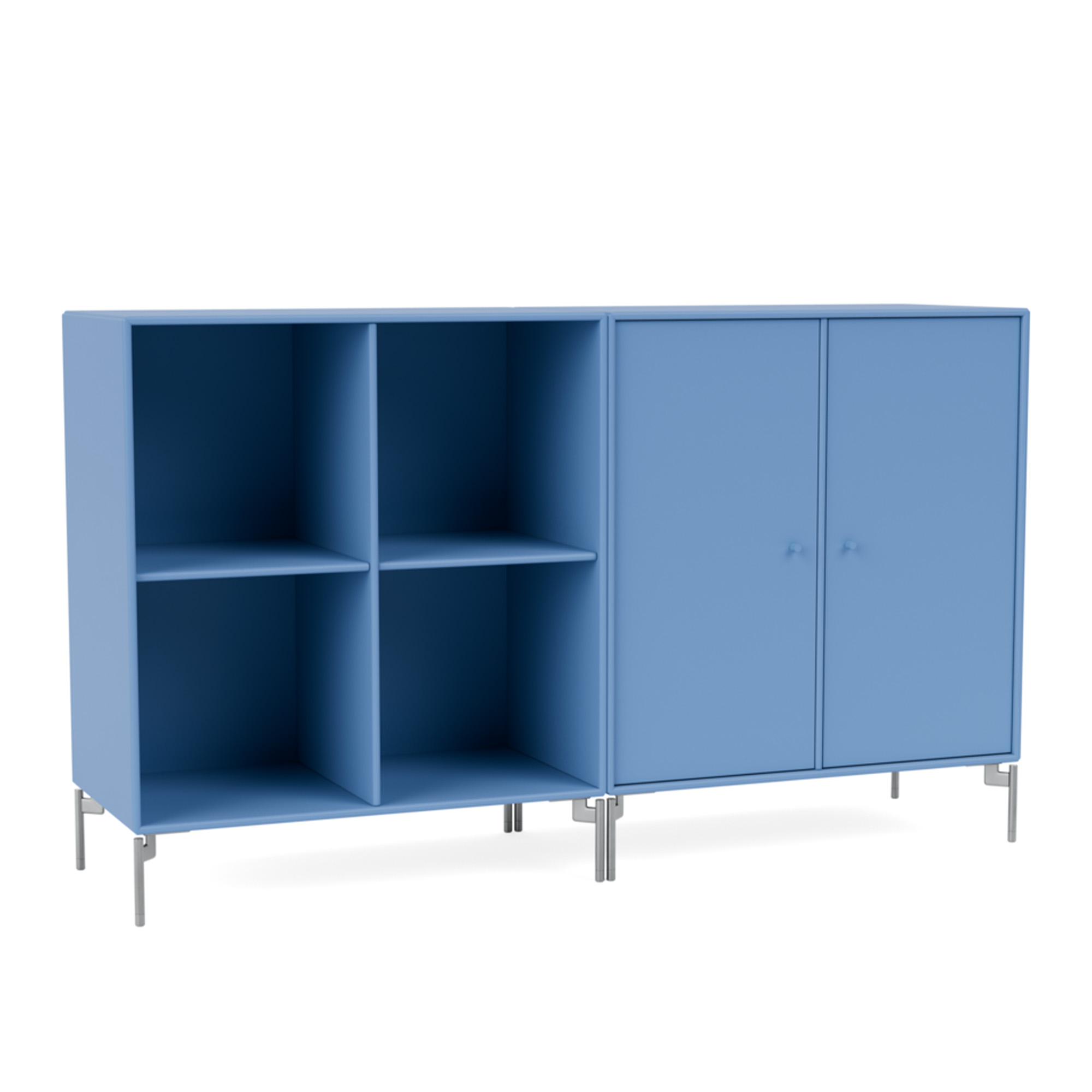 montana - pair classic sideboard 154-azure matt chrome - skänkar och sideboards - peter j. lassen - blå - trä