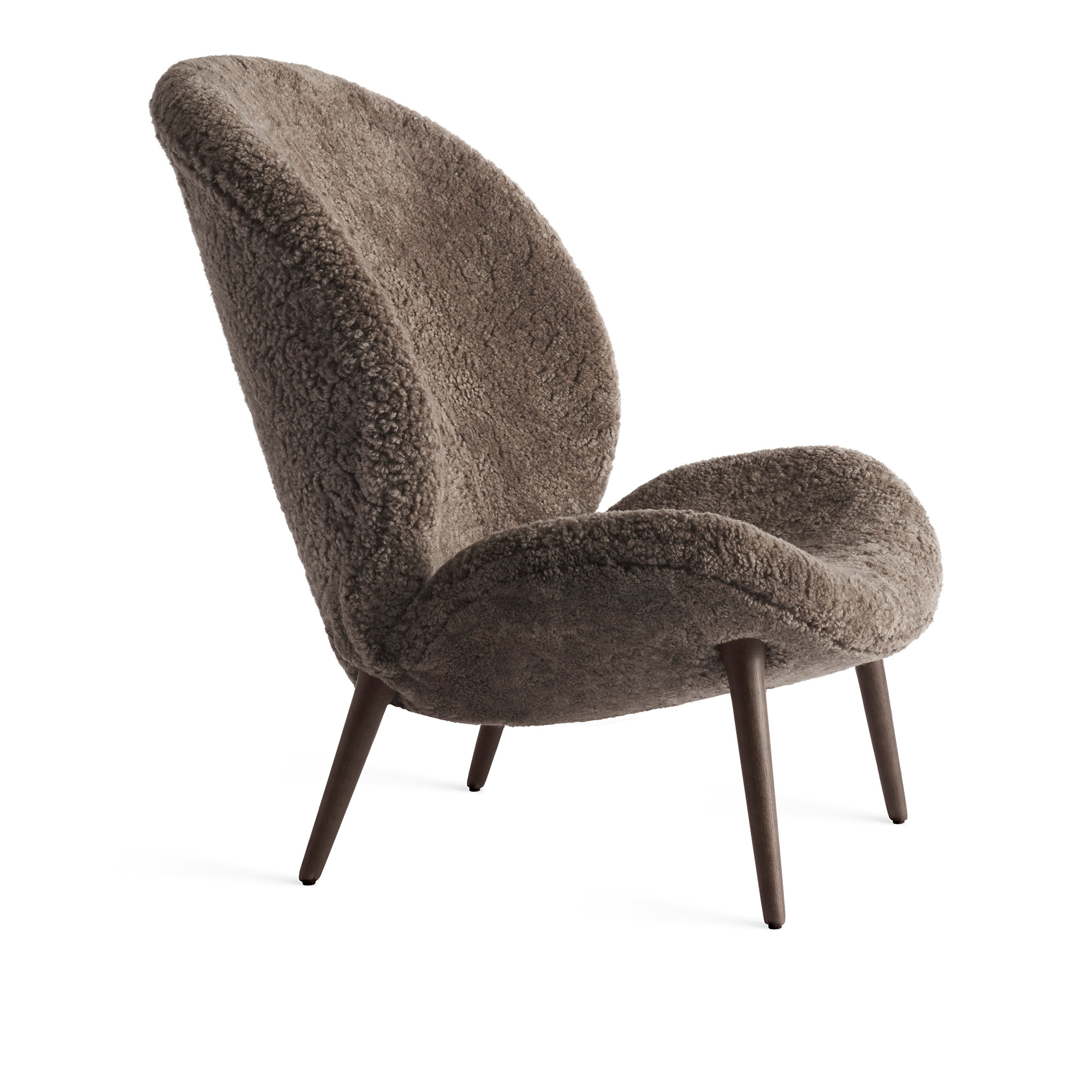 vipp - vipp466 lodge fåtölj curly 07 umber - fåtöljer - brun