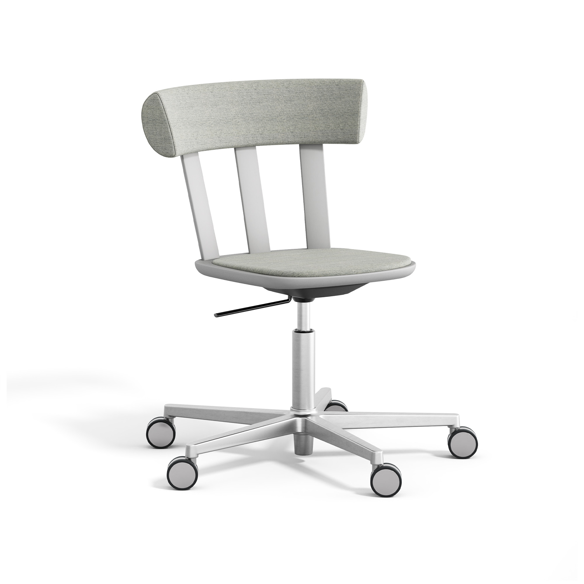 Stolab - Alt Stol Klädd Björk, S-Stativ Silver, Ljusgrå 51, Hallingdal 65-110 - Form Us With Love - Grå - Metall/Trä