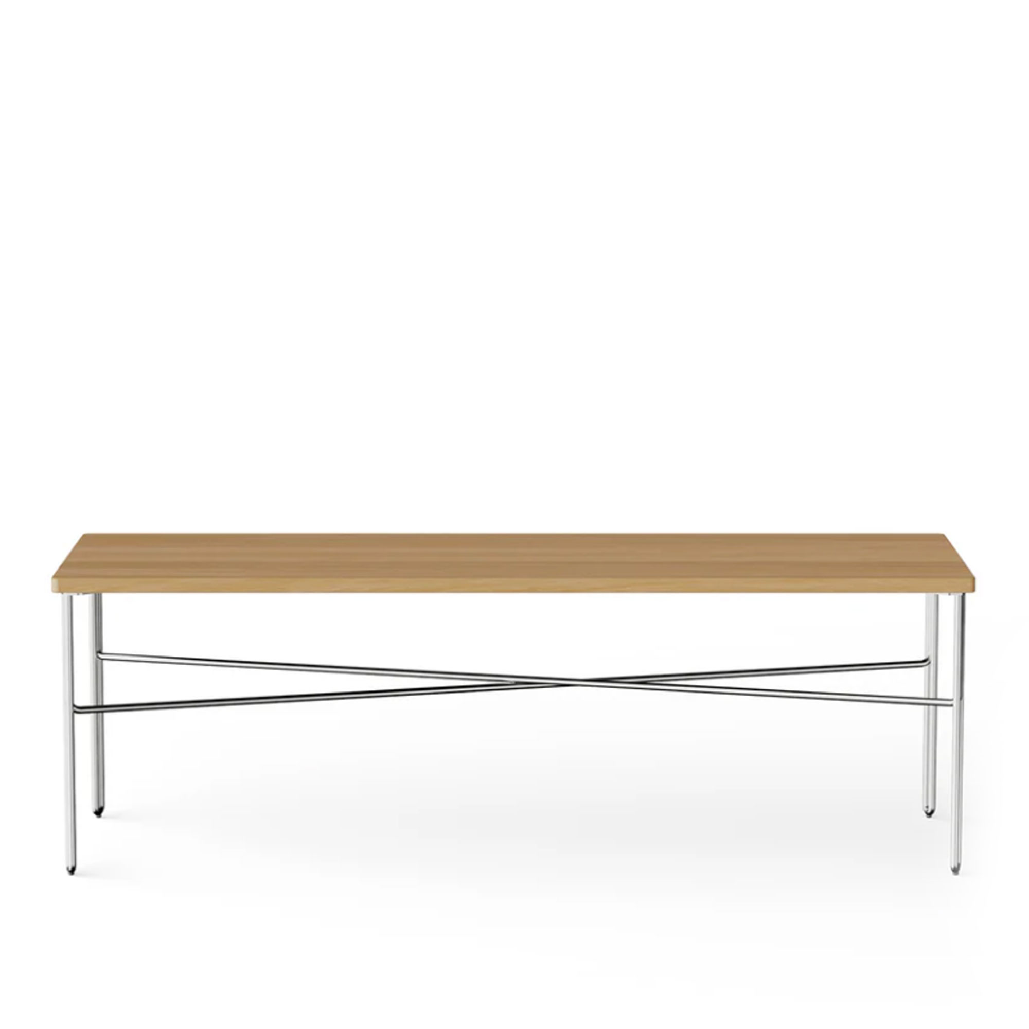 NINE - Inline soffbord 40 x 120 cm natural oak / stainless steel - Soffbord - Julien Renault - Beige - Trä