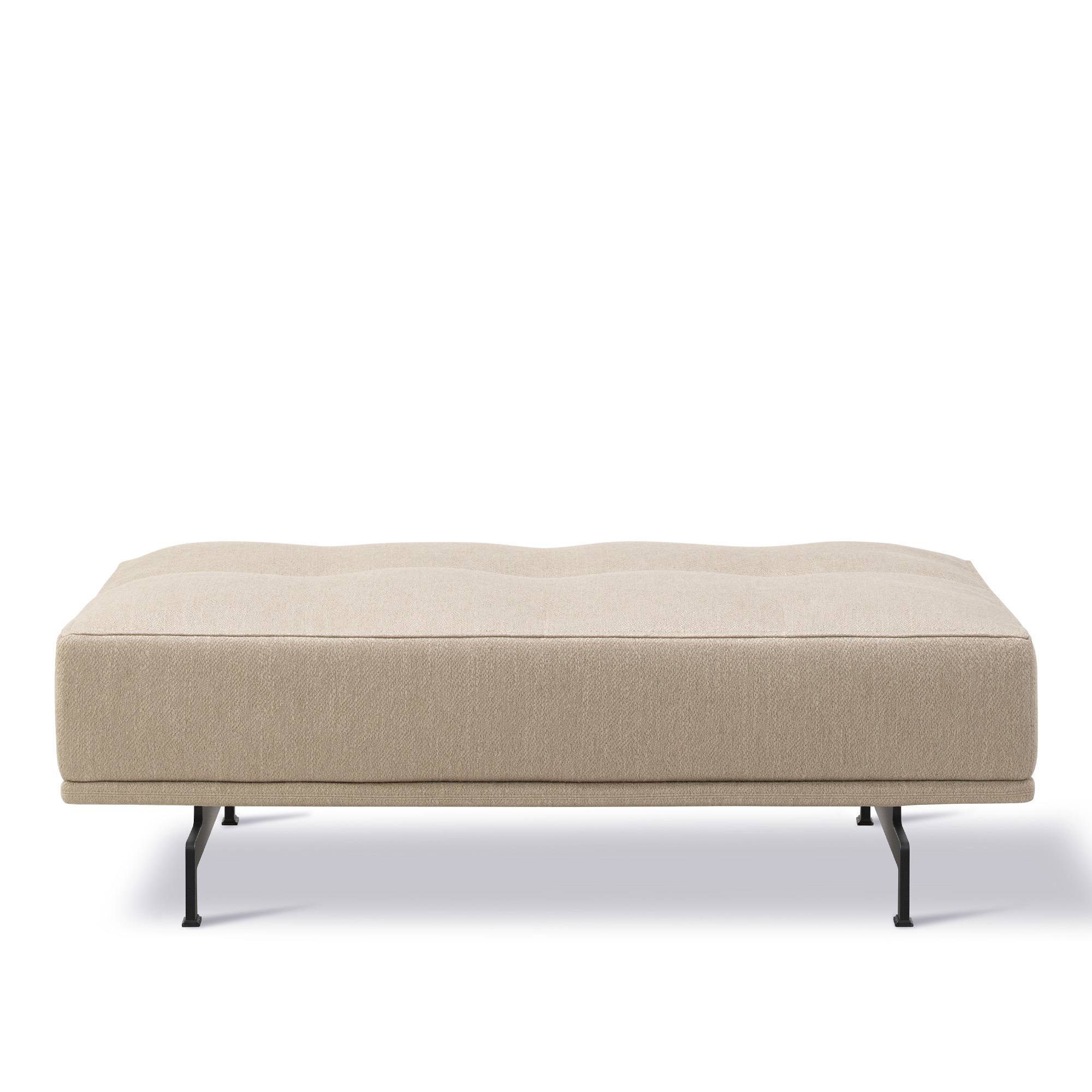 Fredericia Furniture - Delphi Ottoman, 120x85 cm Beige - Keiga 242, Standard, Black - Fotpallar - Hannes Wettstein - Beige | Möbler - Fåtöljer Och Puffar - Fotpallar | Möbelexperten