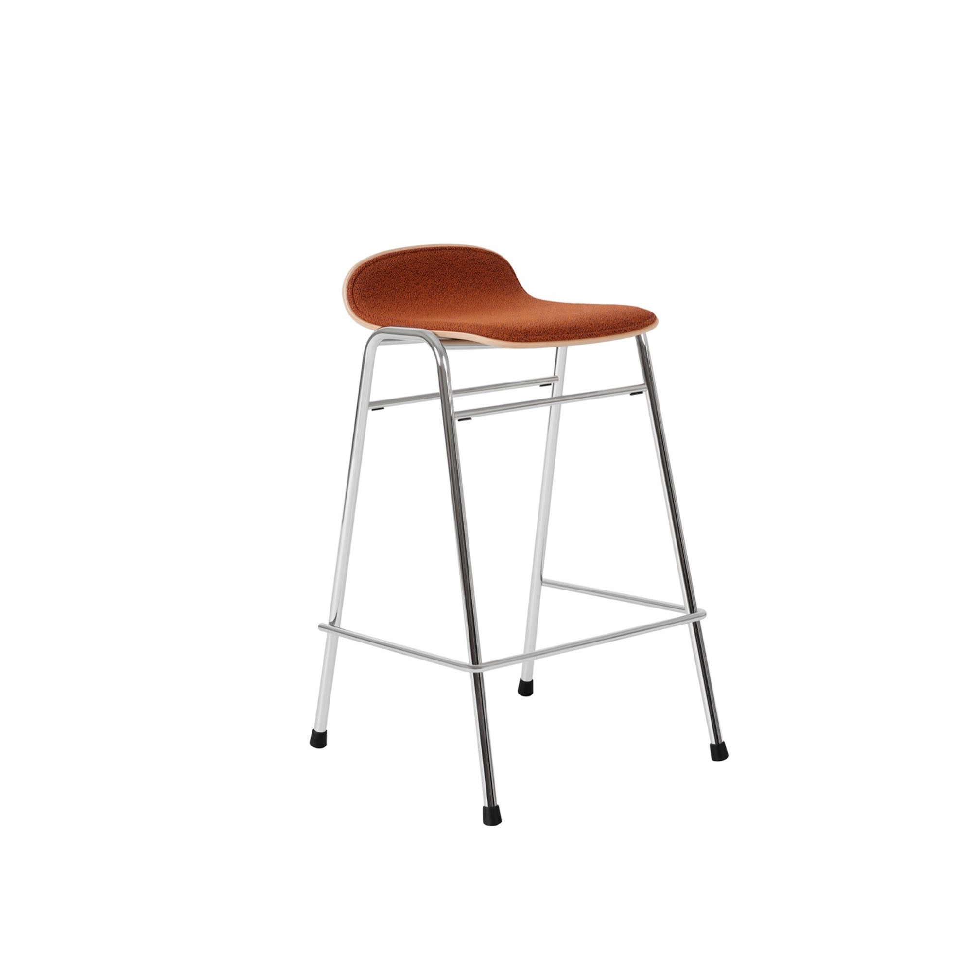 HEM - Touchwood Counter Stool - Canyon/Chrome - Barstolar & barpallar - Lars Beller Fjetland - Silver,Röd - Metall/Trä/Syntetiskt/Ull