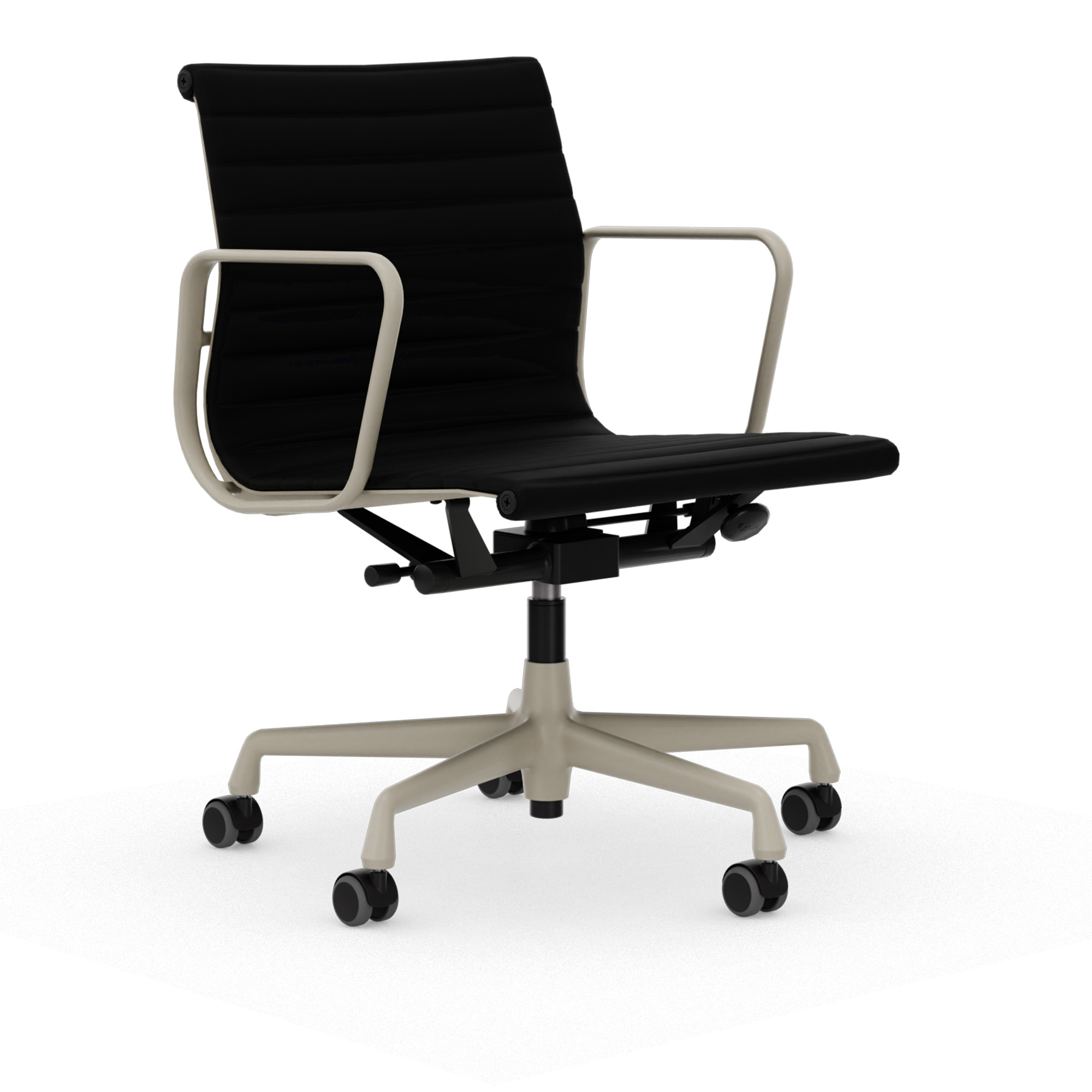 Vitra - EA 117 Chalk Leather Premium Nero 66 - Kontorsstolar - Charles & Ray Eames - Svart | Möbler - Stolar Och Pallar - Kontorsstolar | Möbelexperten