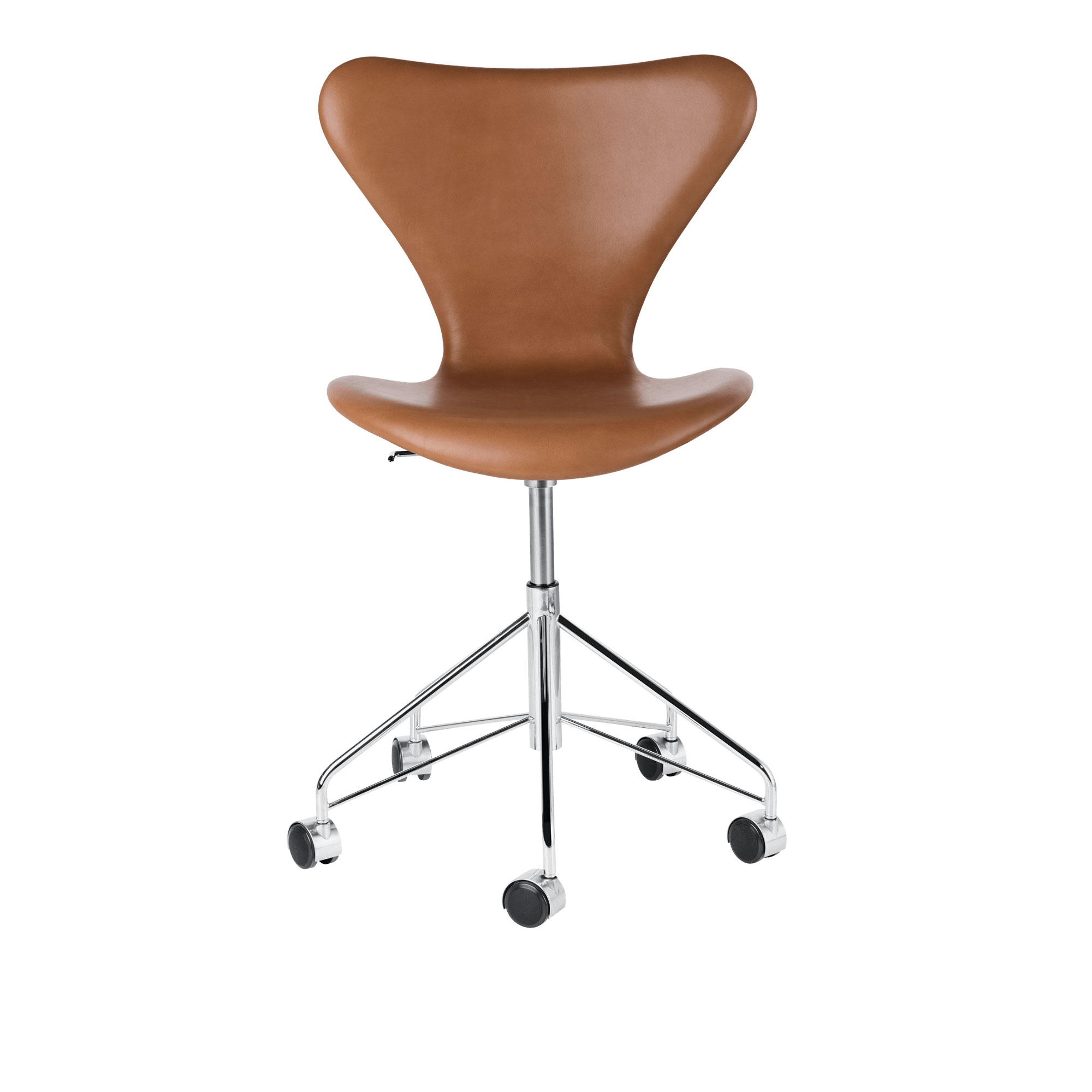 Fritz Hansen - Sjuan 3117 Helklädd Läder Wild Walnut - Skrivbordsstolar - designer_arne_jacobsen - Brun