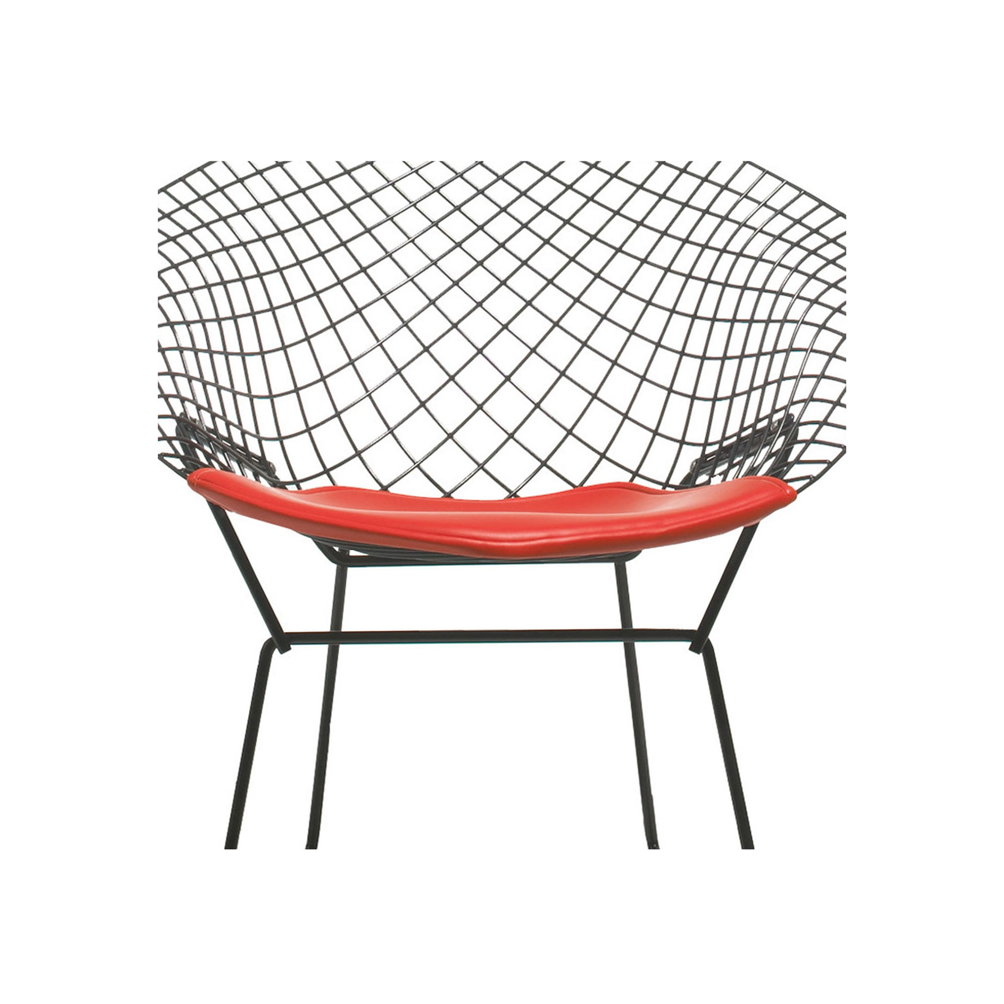 Knoll - Bertoia Diamond Chair - Dyna, Läder: Kat. W - Velluto Pelle - VPBLK - Tillbehör fåtöljer - Harry Bertoia - Vit
