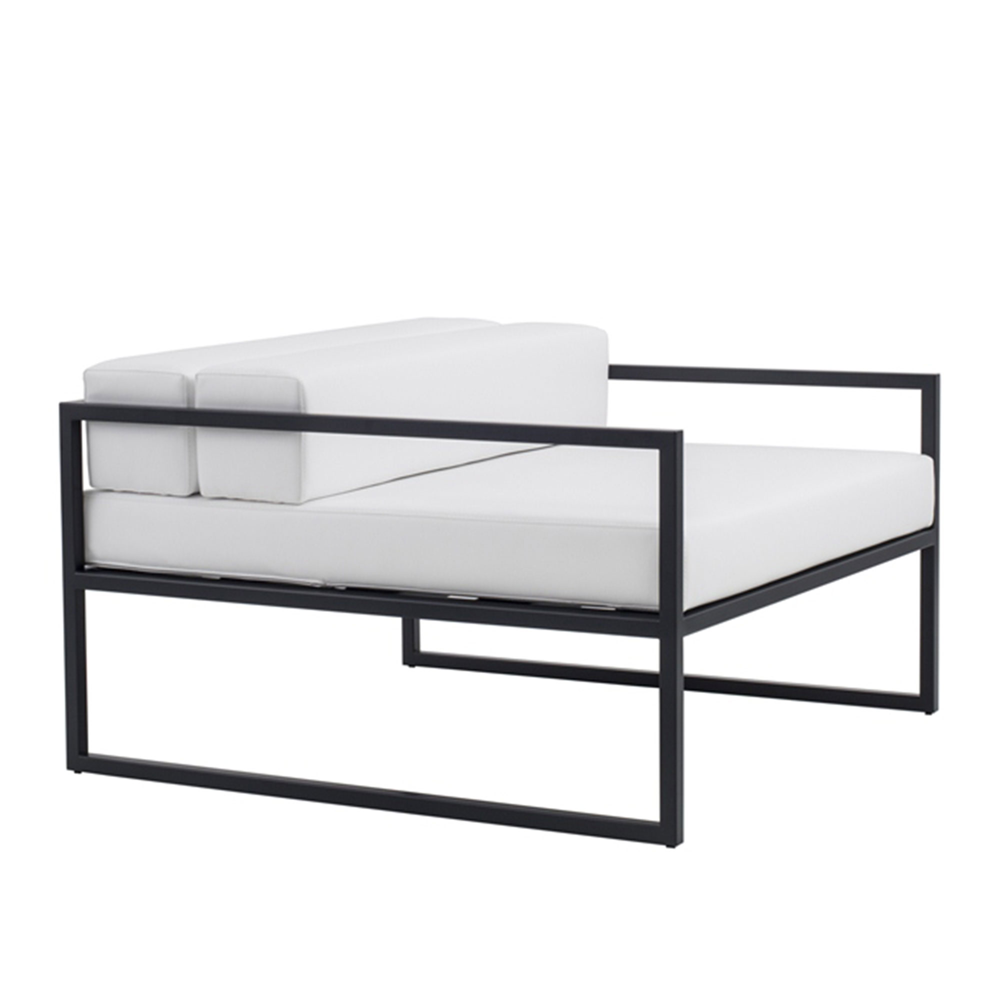 Cappellini - Fronzoni '64 Armchair, AnthraciteMattLacquerFinish, Removable Cover Leather Cat. G, Pelle 908, Metal Square Structure, Black Rubber Tips Feet - Fåtöljer - Svart - Metall/Textilmaterial