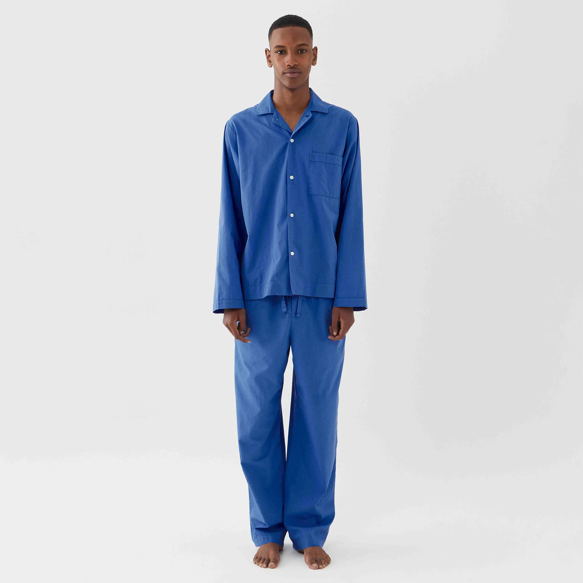 Poplin Pyjamas Shirt Royal Blue