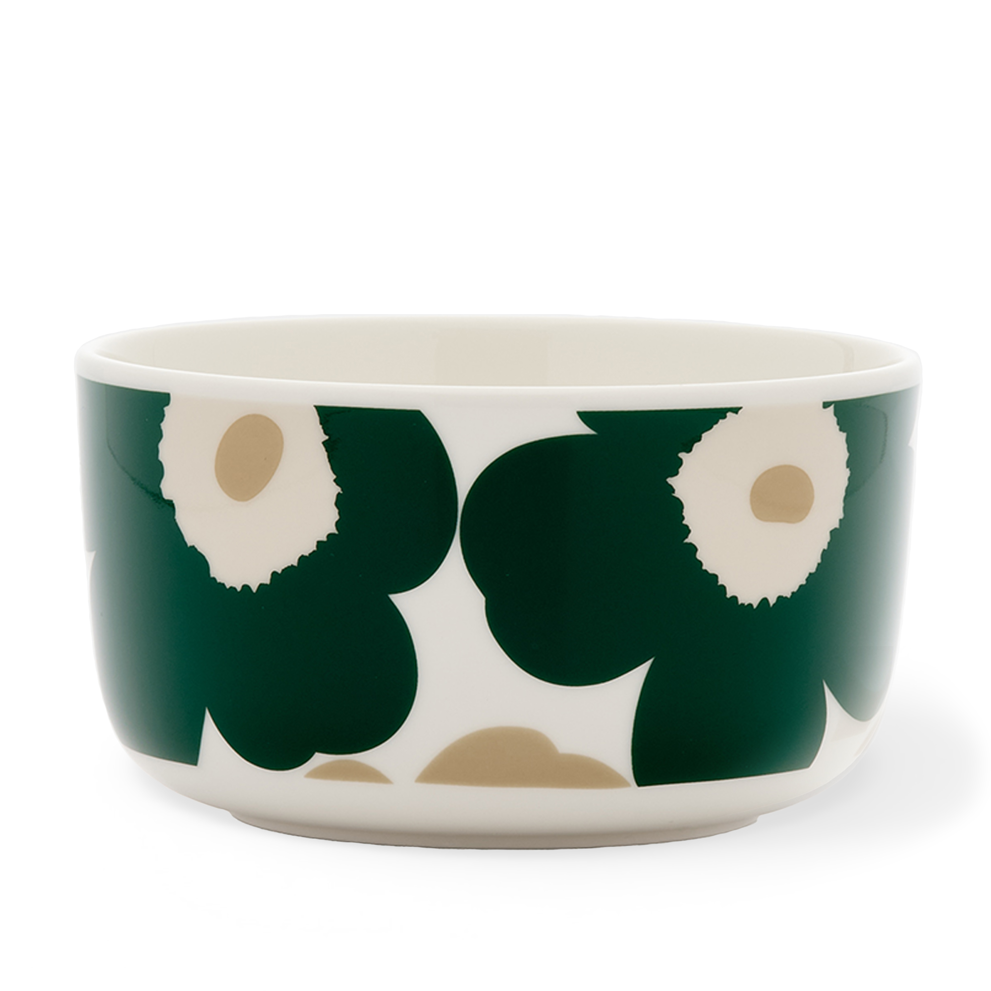 Marimekko - Unikko Bowl 5dl White, Beige, Sand, Dark Green - Soppskålar | Servering - Servis - Soppskålar | Möbelexperten