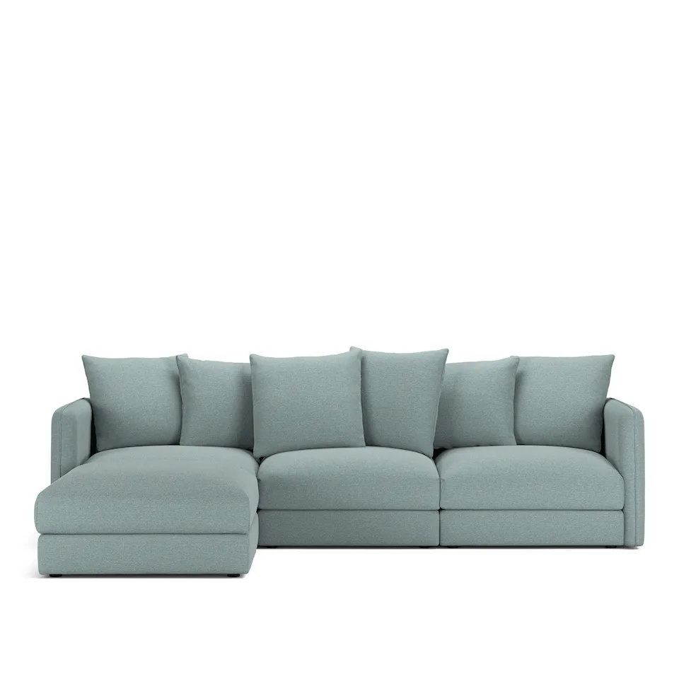 Pavarotti 3-Seater + Footstool, Fixed Cover, Cushion Variant 01, Lario 12