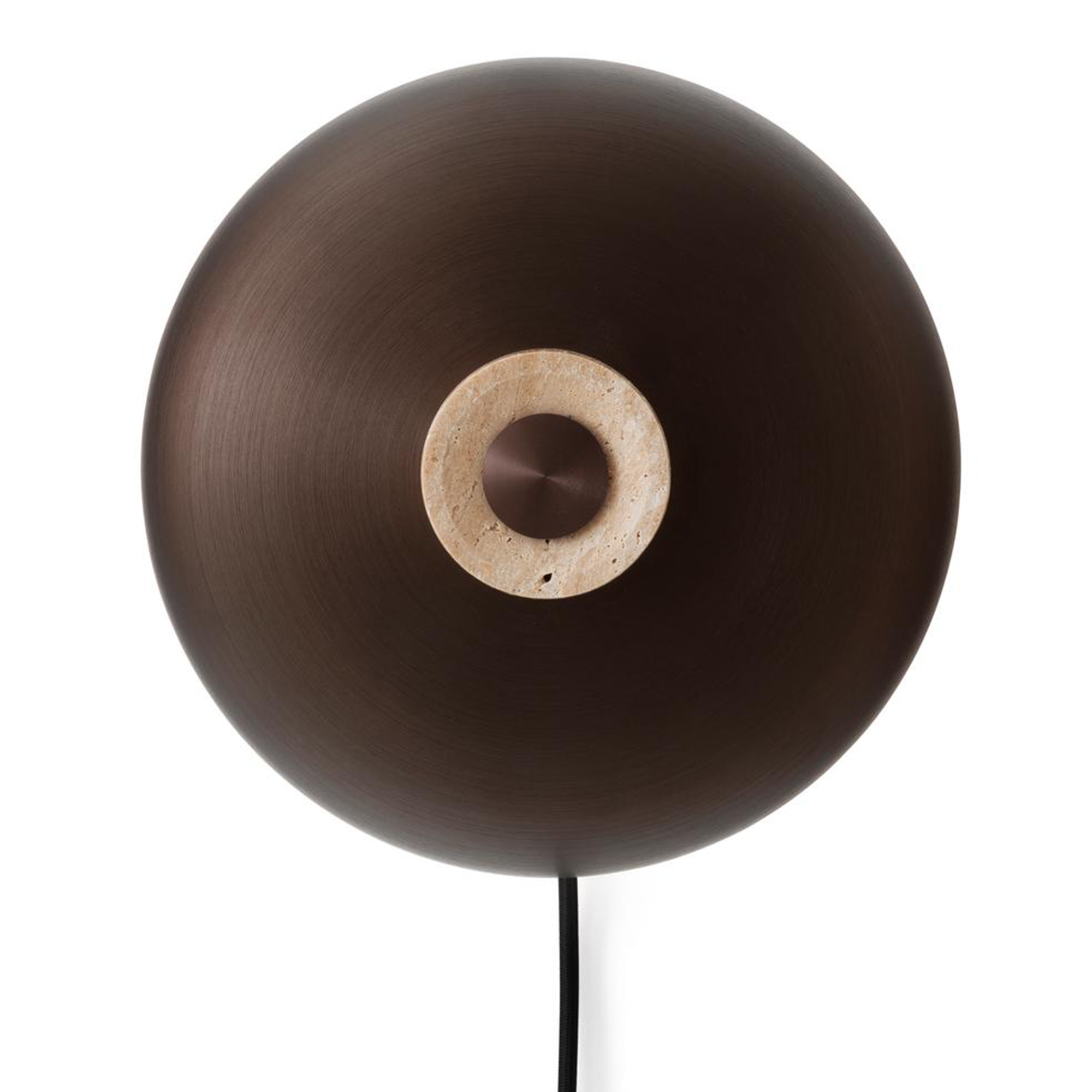 Audo Copenhagen - Reverse Wall Lamp Dimmer On Cord Sand Travertine Bronzed Aluminium - Vägglampor - Aleksandar Lazic - Brons,Beige | Belysning - Vägg- Och Sänglampor - Vägglampor | Möbelexperten