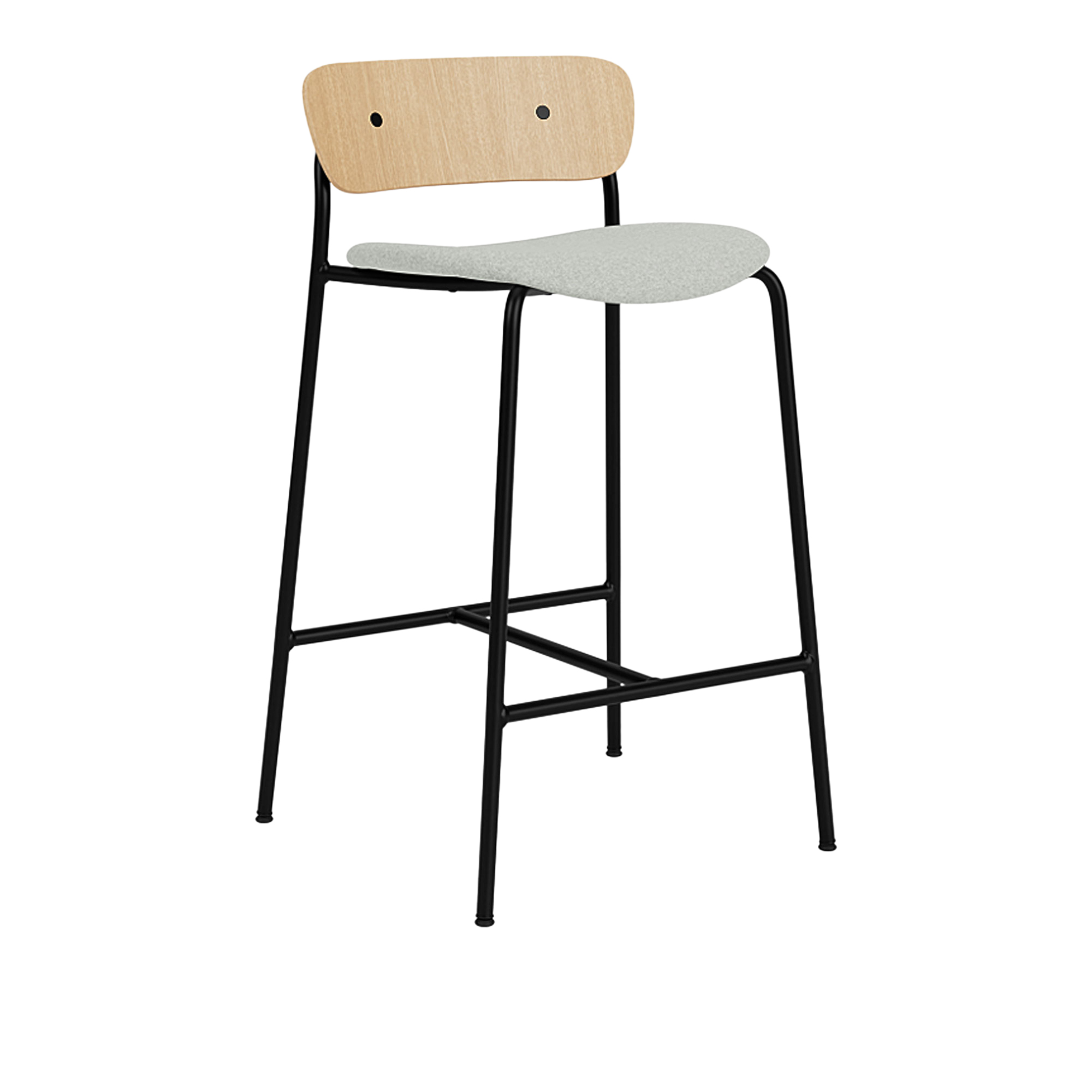 &Tradition - Pavilion AV8 - Lacquered Oak - Fabric cat.2 - Divina Melange 3 120 - Barstolar & barpallar - Anderssen & Voll - Metall/Trä