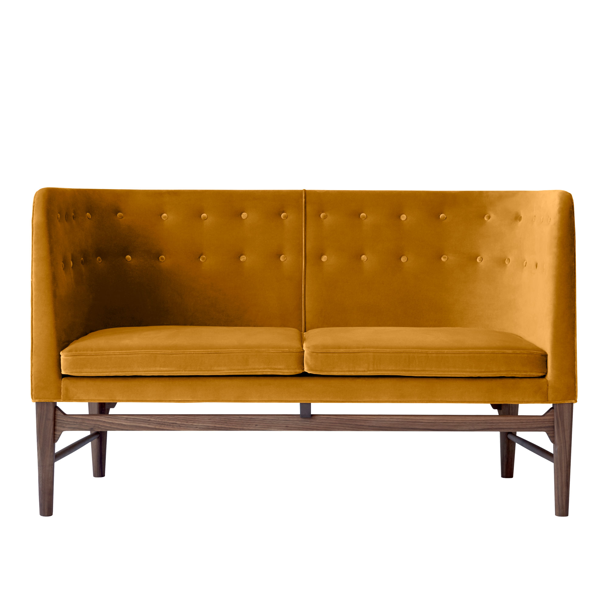 &Tradition - Mayor AJ6 - Fabric cat.2 - Velvet 5 Amber - Oiled Walnut - Soffor - designer_arne_jacobsen