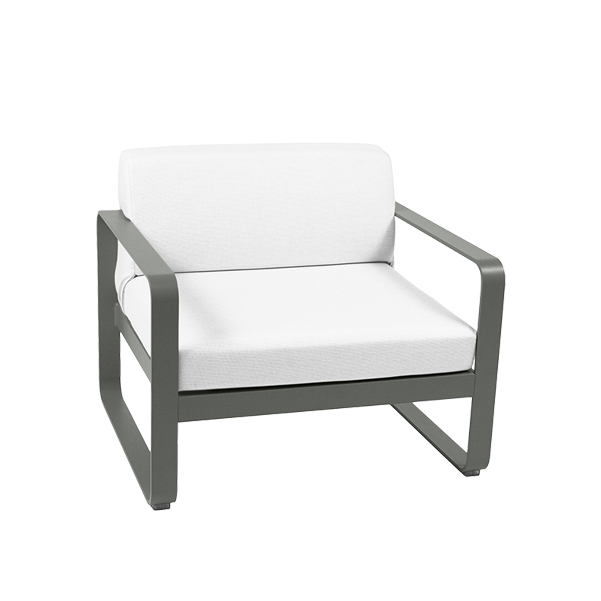 Fermob - Bellevie Armchair Off-White Cushions, Rosemary - Fåtöljer utomhus - Pagnon & Pelhaître - Grön - Metall/Plast | Utemöbler - Loungemöbler - Fåtöljer Utomhus | Möbelexperten