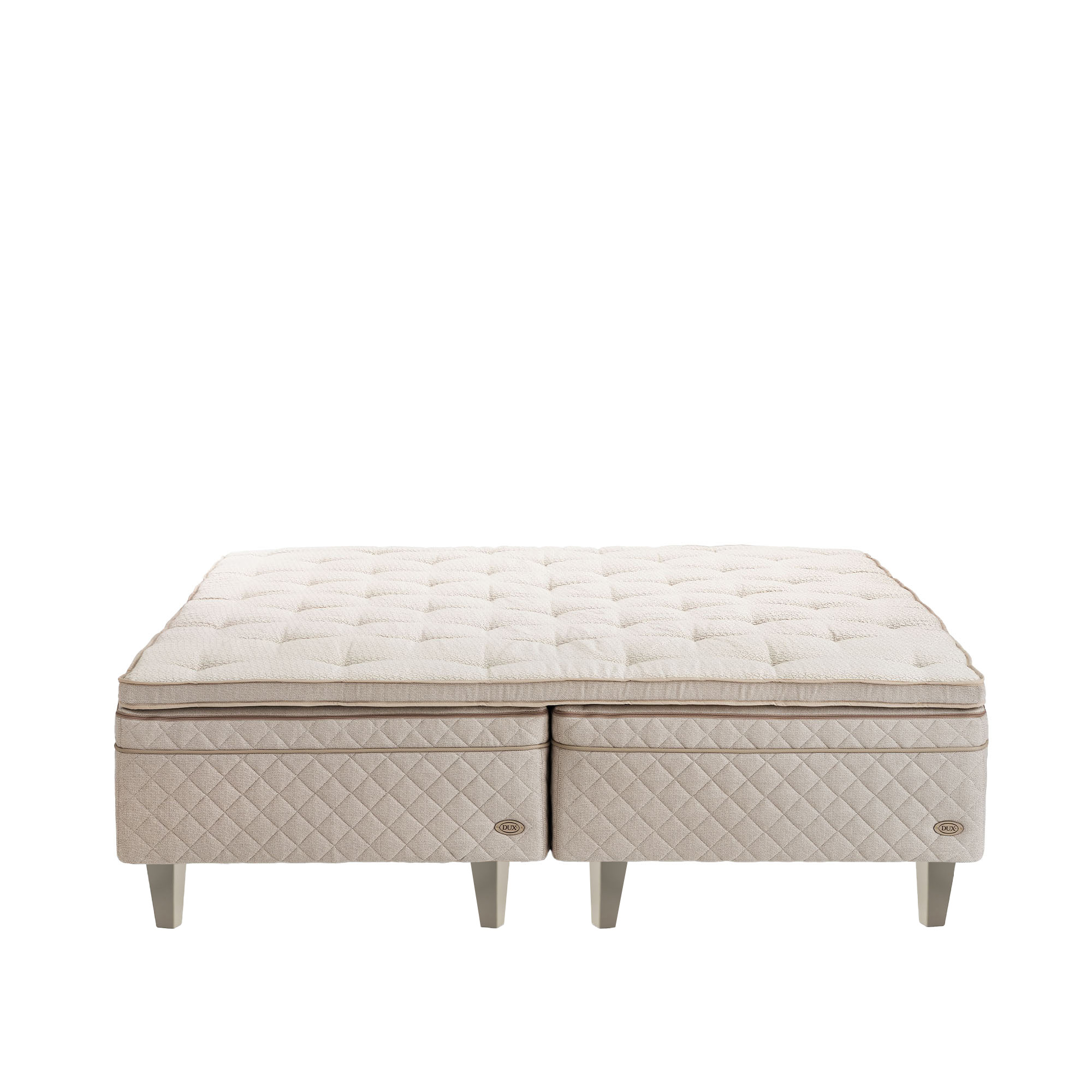 DUX - Dux 30 resårbotten medium 180x200 cm/ Top Pad Plus Bäddmadrass/ Konisk oatmeal  20 cm - Ramsängar - Beige