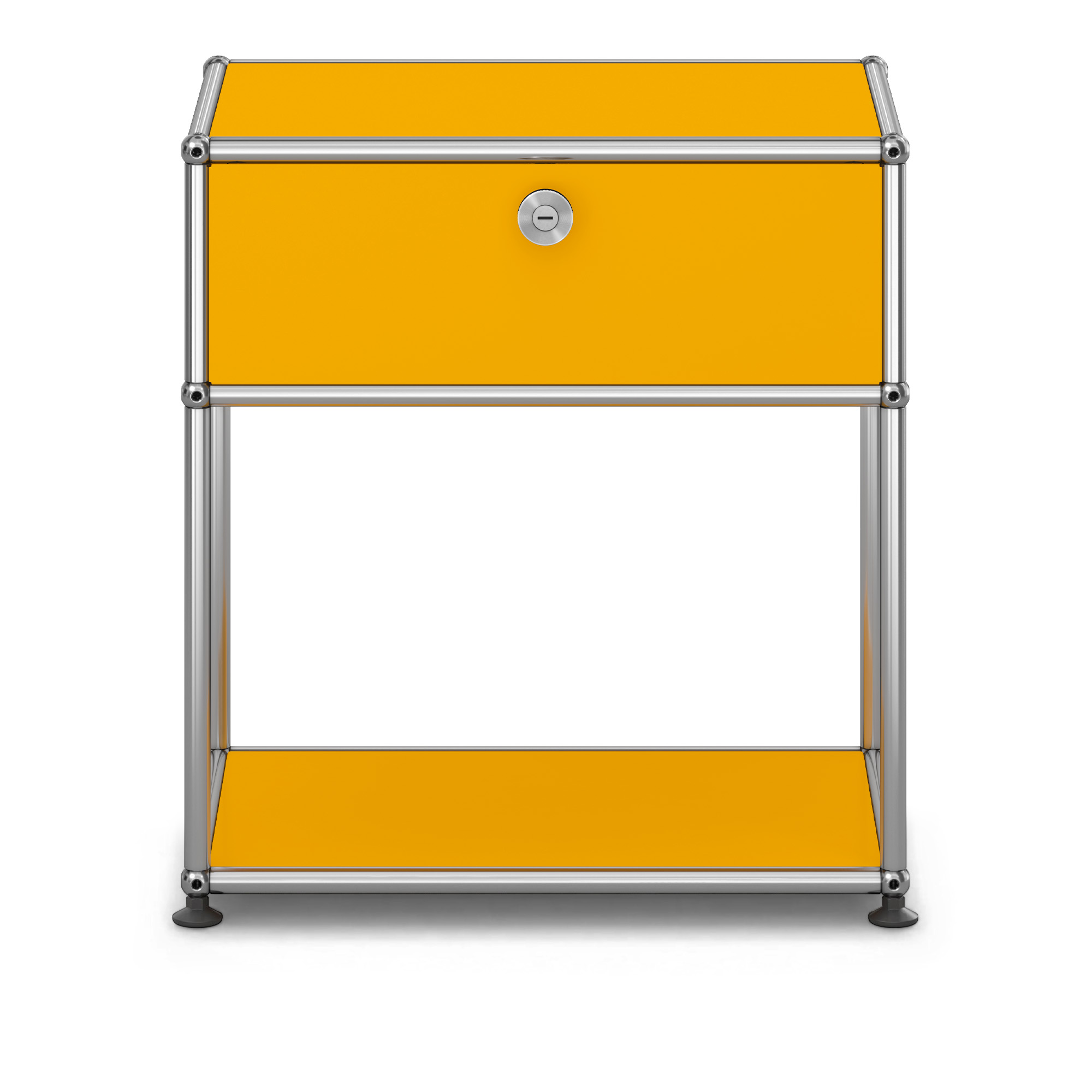 USM - USM Haller Bedside Table M54 Golden Yellow - Sängbord - Fritz Haller & Paul Schärer - Gul - Metall | Möbler - Bord - Sängbord | Möbelexperten