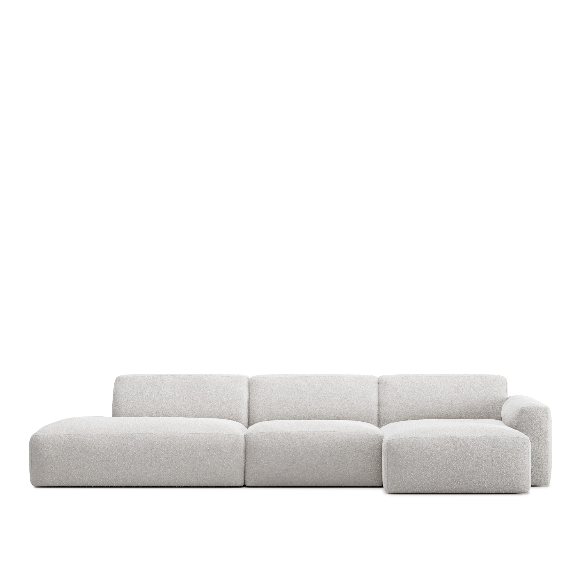 no ga - brick 3-seater chaise lounge open end left – ascot white - soffor
