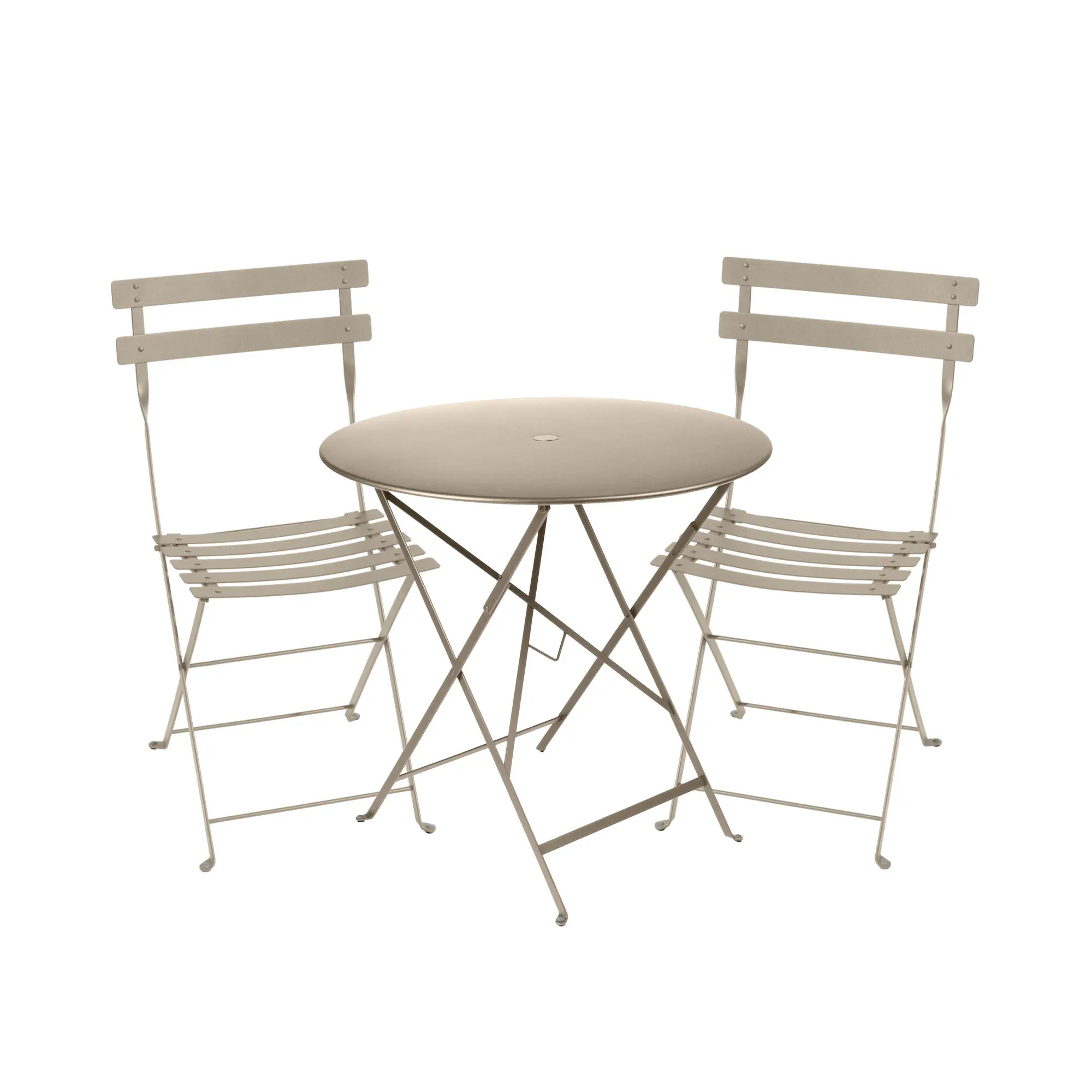 Bistro matgrupp bord 77cm & 2 metall stolar