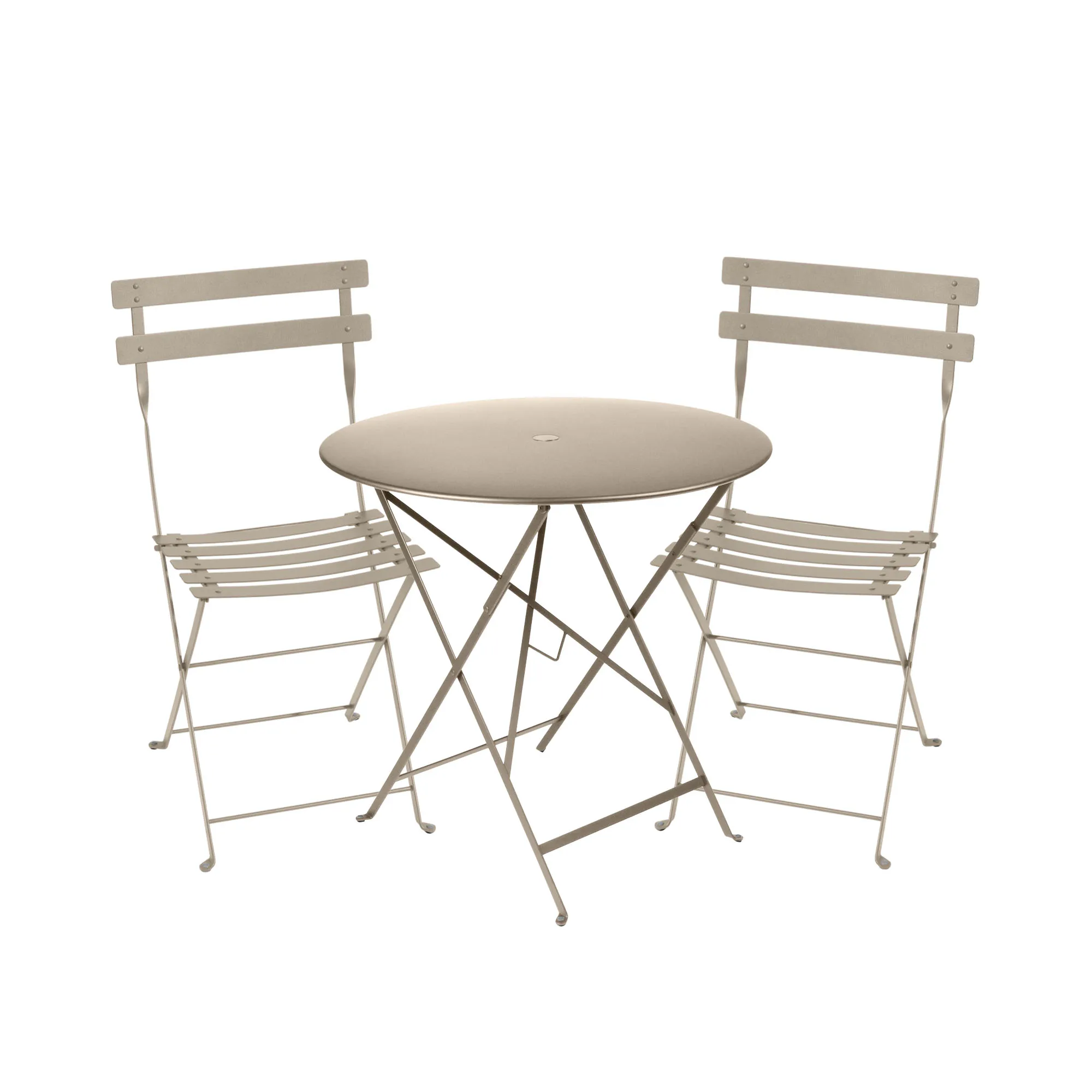 Bistro matgrupp bord 77cm & 2 metall stolar
