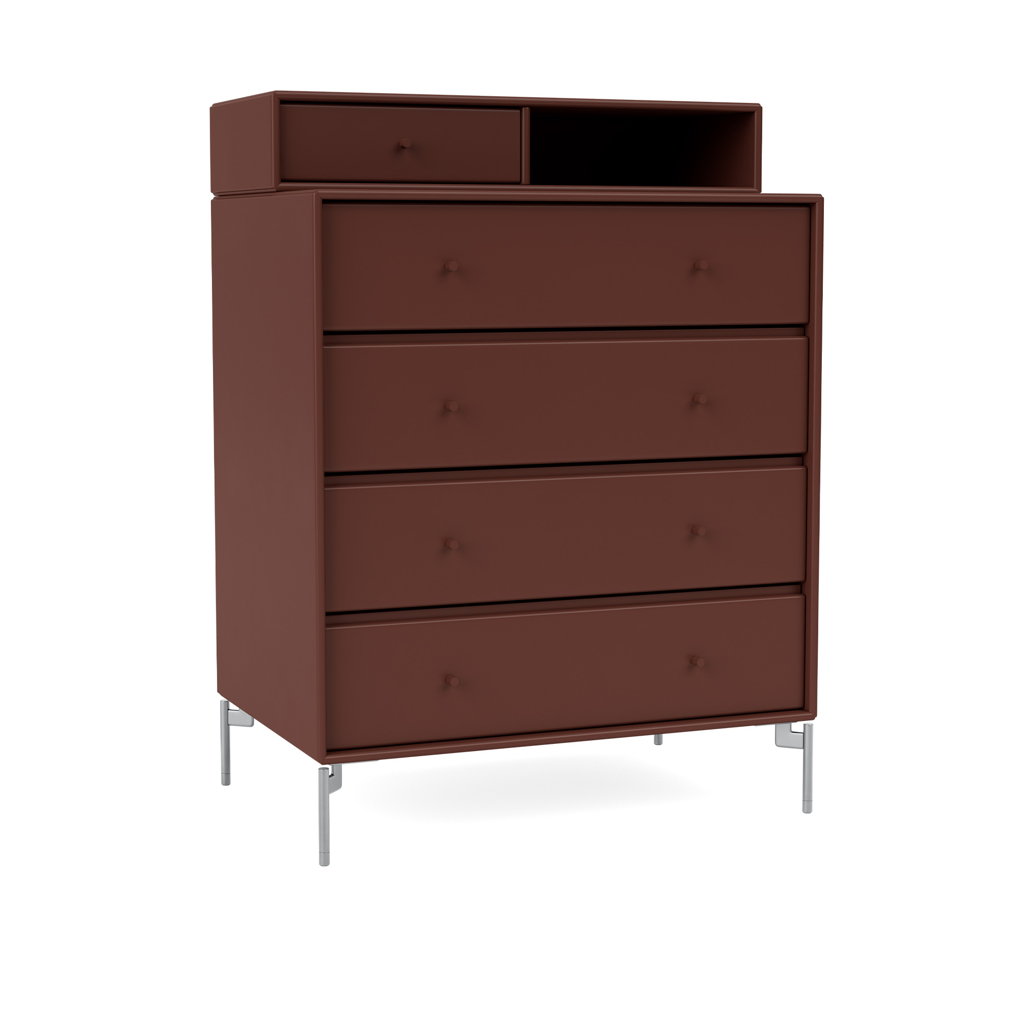 Montana - Keep Chest Of Drawers 155-Masala Matt Chrome - Byråer - Peter J. Lassen - Brun - Trä | Möbler - Förvaring Och Hyllor - Byråer | Möbelexperten