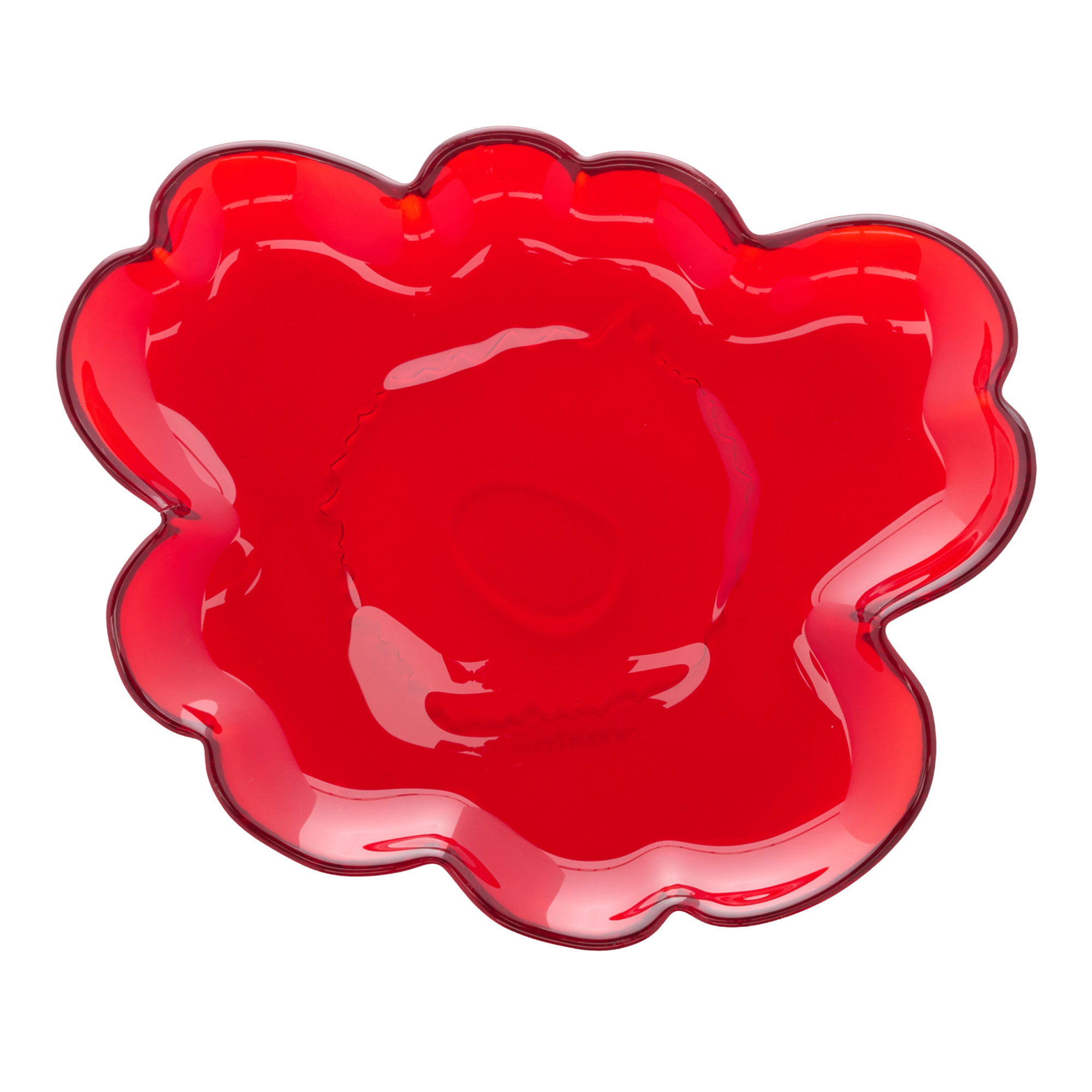 Marimekko - Unikko Glass tallrik 20 cm red - Mattallrikar - Röd