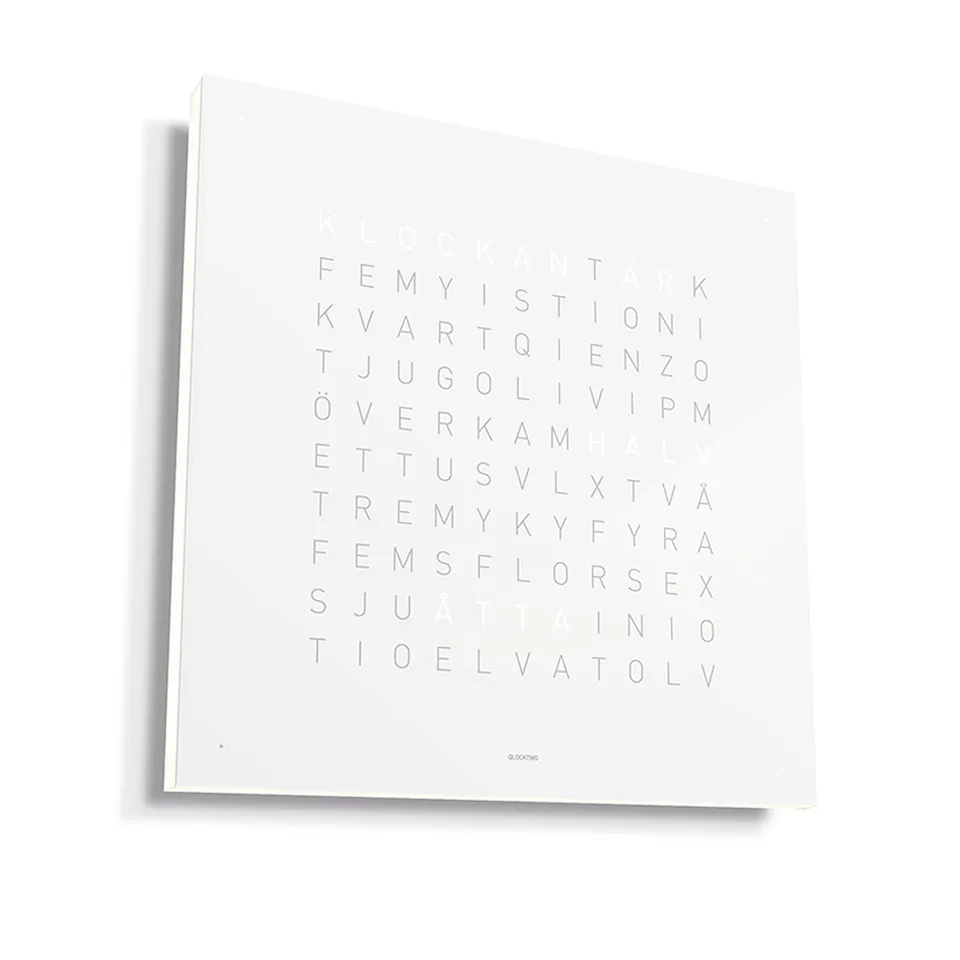 Qlocktwo Earth 90 Stainless Steel - White Pepper