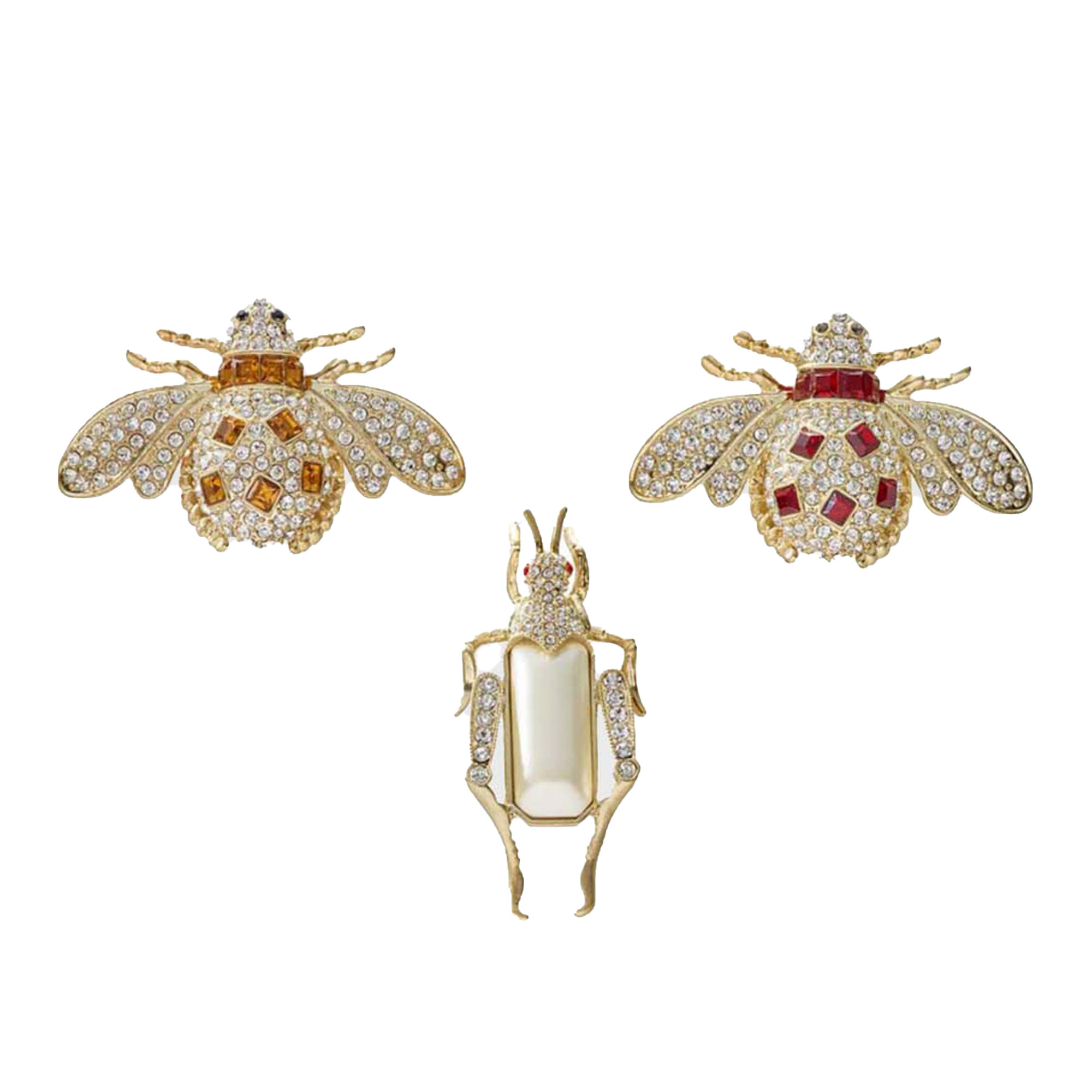 Holiday Collection - Jeweled Insect Clip Set - Guld