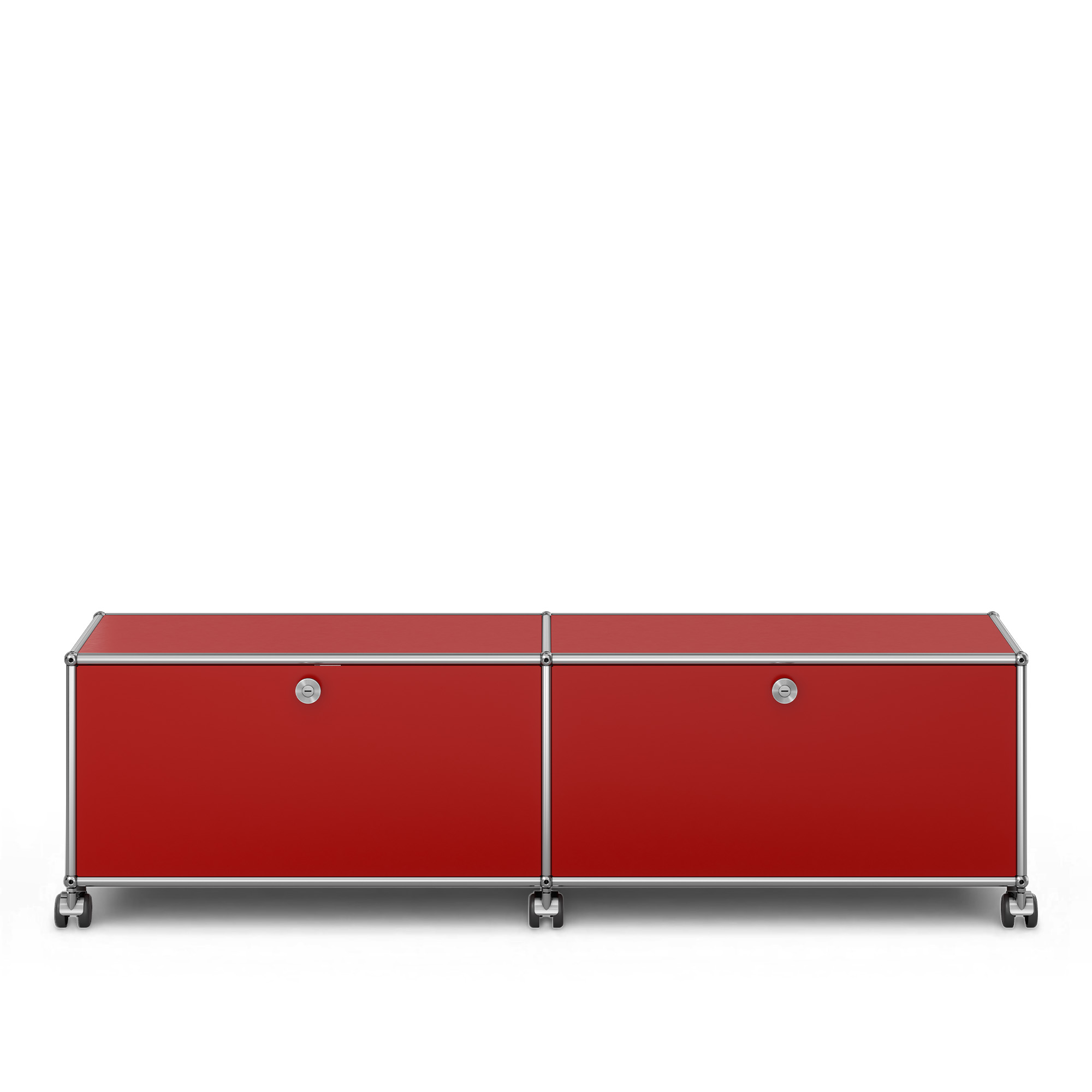 USM - USM Haller TV Furniture M61 USM Ruby Red - TV-b&auml;nkar - Fritz Haller & Paul Sch&auml;rer - R&ouml;d - Metall
