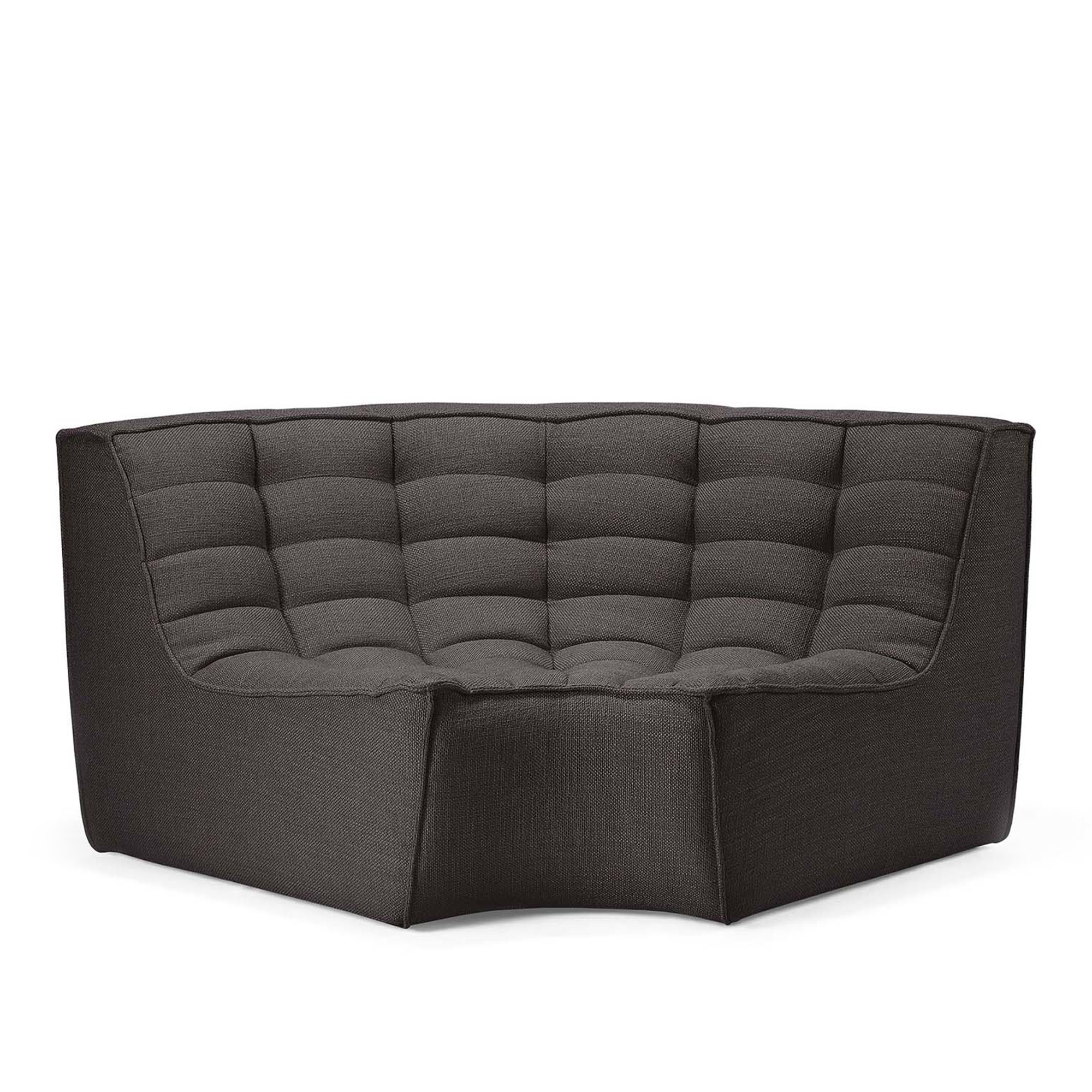 Ethnicraft - N701 Round Corner - Dark Grey - Soffor - Jacques Deneef - Grå - Trä/Textilmaterial/Skum | Möbler - Soffor Och Dagbäddar - Soffor | Möbelexperten