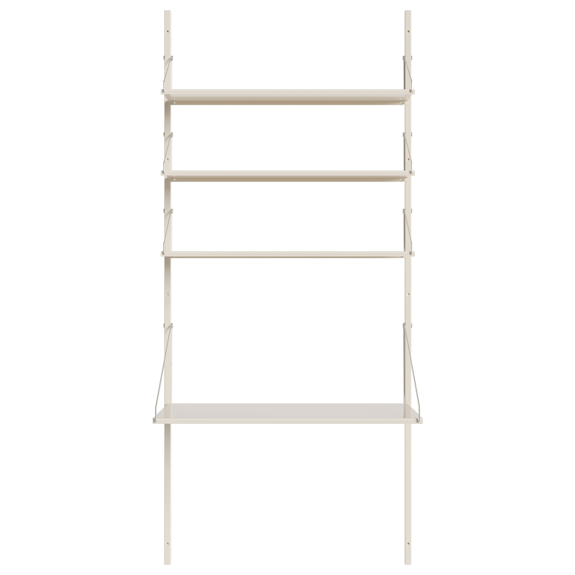 Frama - Shelf Library Desk Section hyllsystem 185/80 warm white steel - Hyllor & Hyllsystem - Vit - Metall