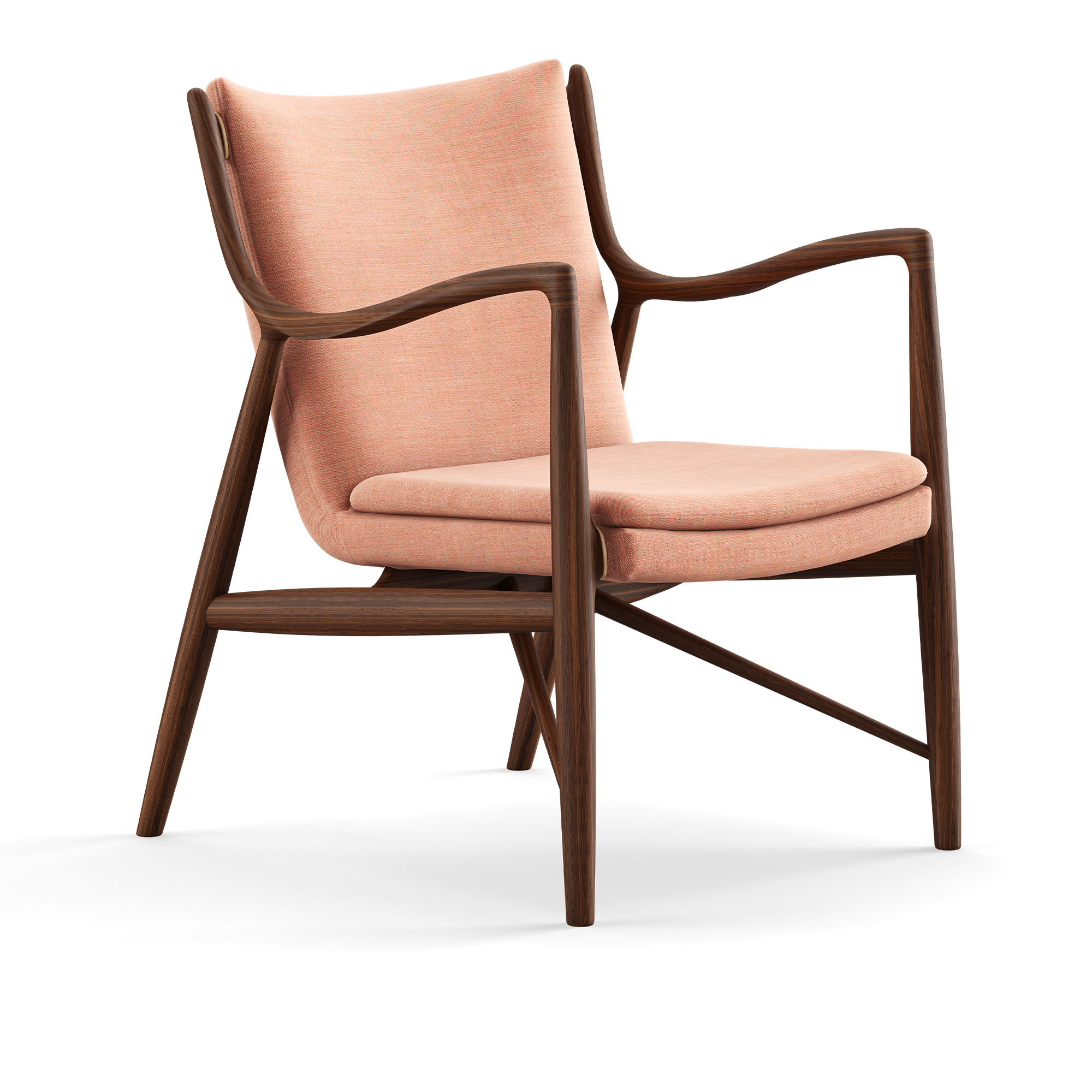 House of Finn Juhl - 45 Chair, Walnut, Cat. 1 Remix 612 - Fåtöljer - Finn Juhl - Rosa,Träfärgad - Trä/Textilmaterial