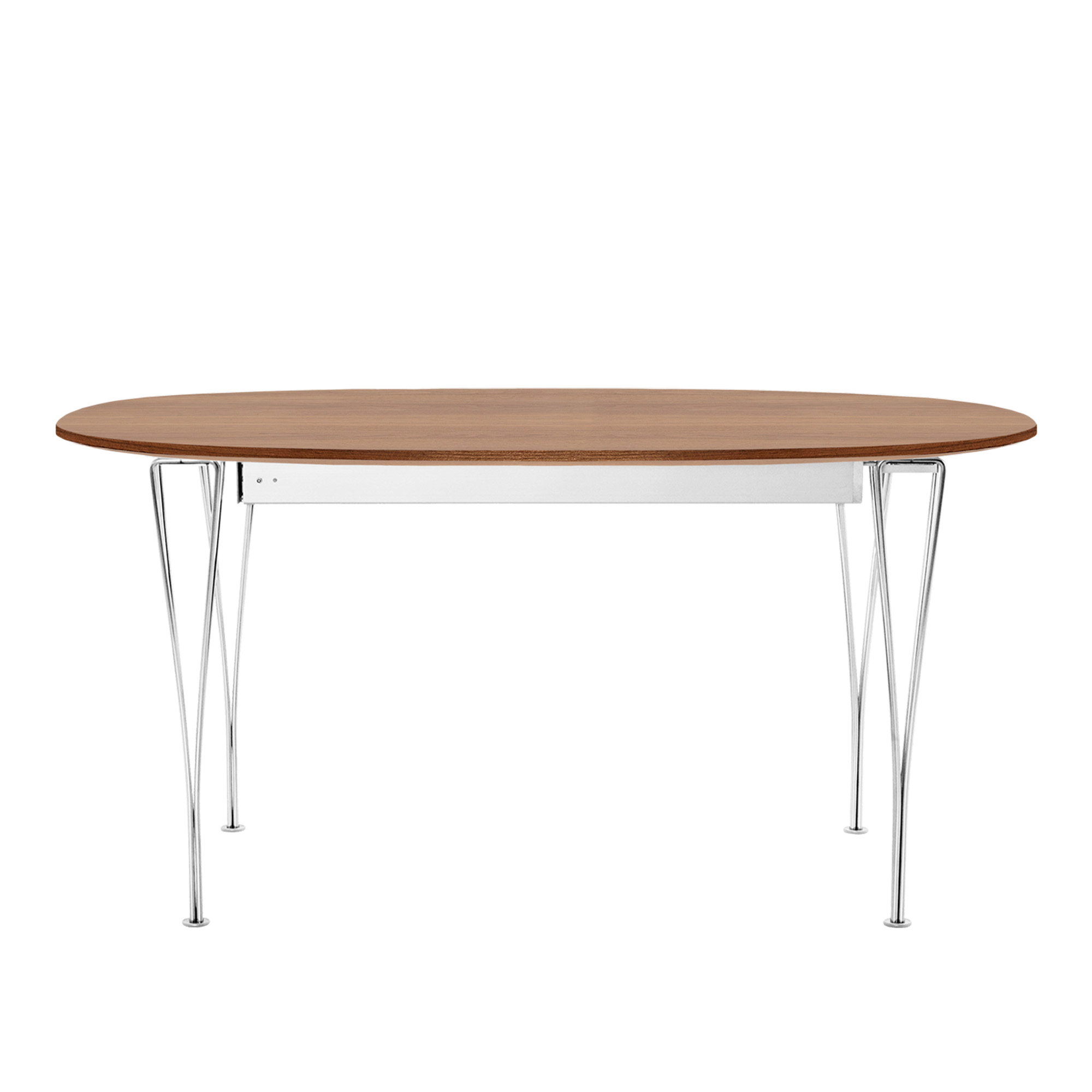 Fritz Hansen - B619 Superellips Utdragbart, Valnötsfanér, Krom - Matbord - Arne Jacobsen,Bruno Mathsson,Piet Hein | Möbler - Bord - Matbord | Möbelexperten