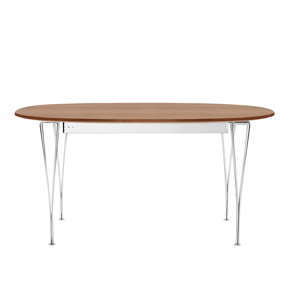 B619 Superellips utdragbart matbord 180–300 x 120 cm Chrome